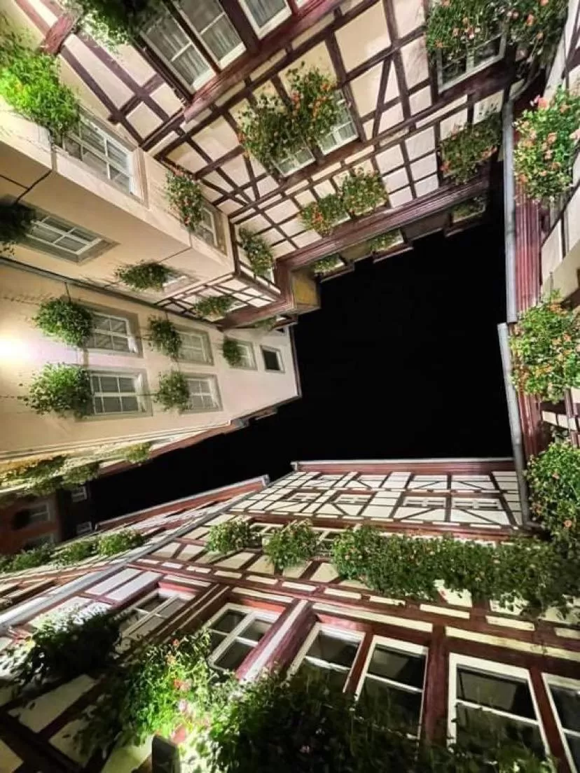 Inner courtyard view in Hotel Beaucour