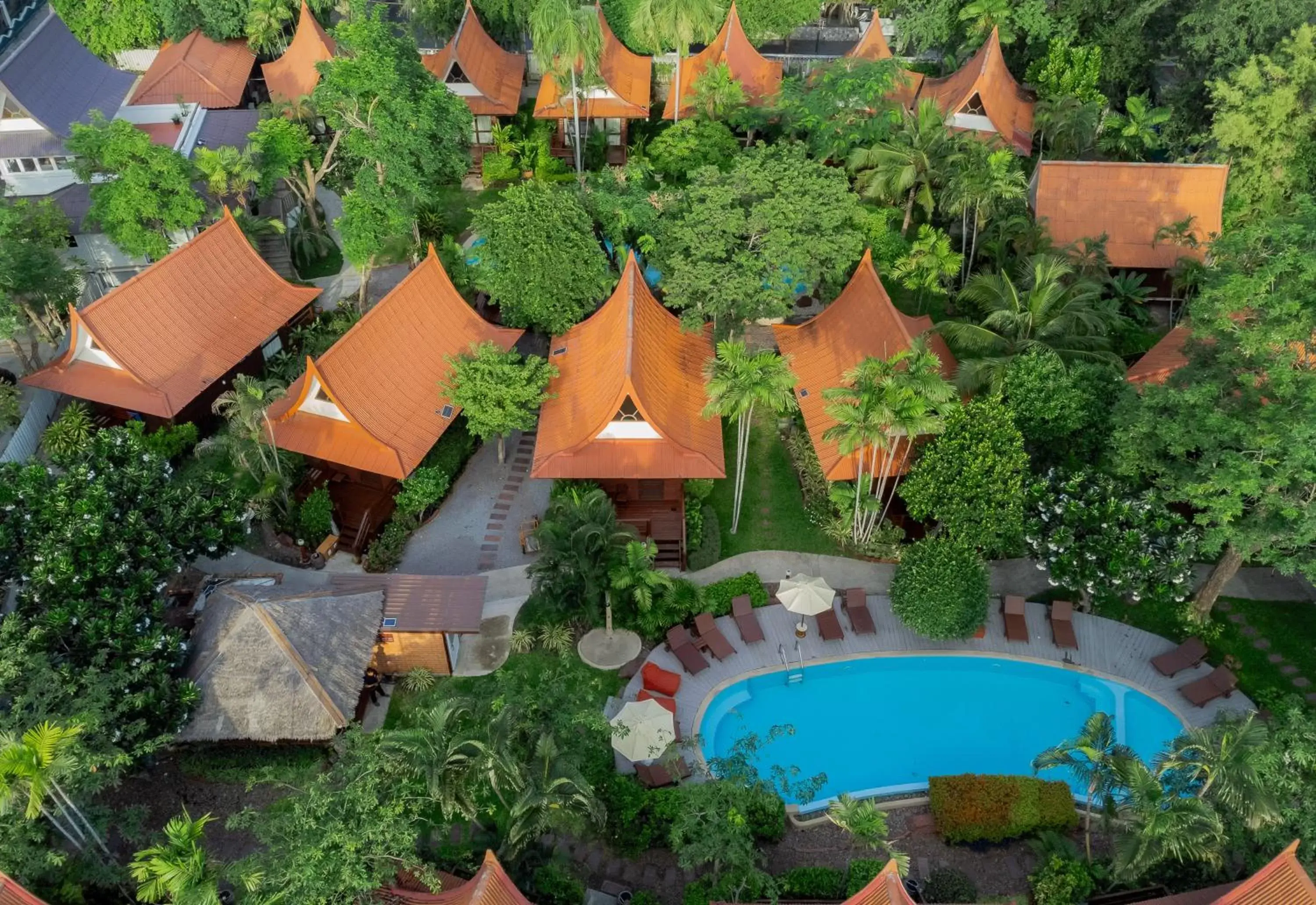 Bird's eye view, Pool View in Baan Duangkaew Resort