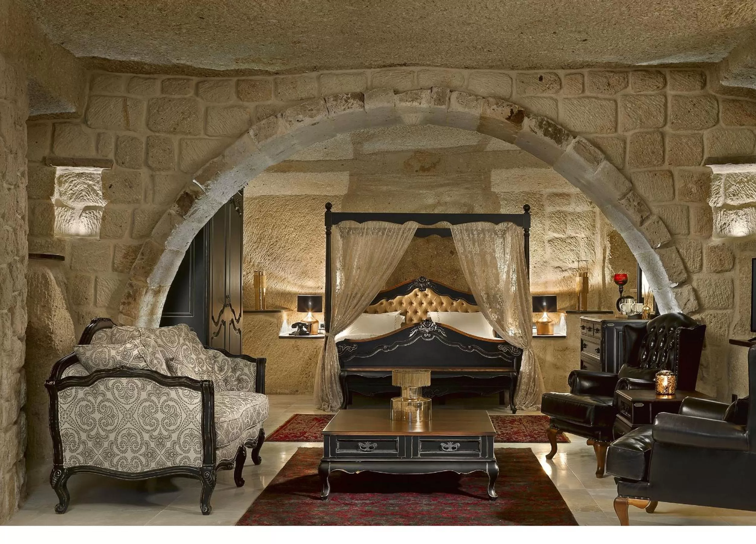 Bed in Seraphim Cave Suites & SPA