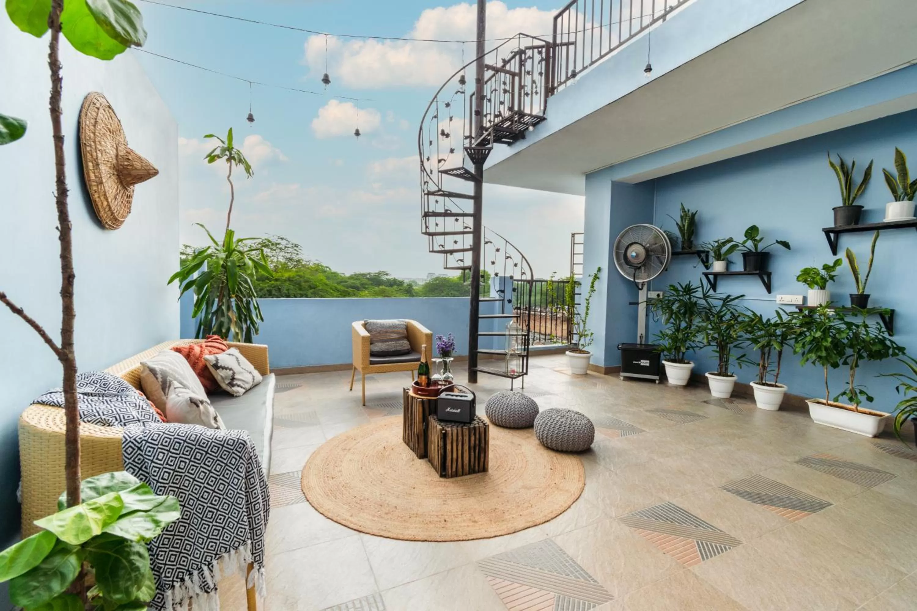 Patio in Minimalist Poshtel & Suites