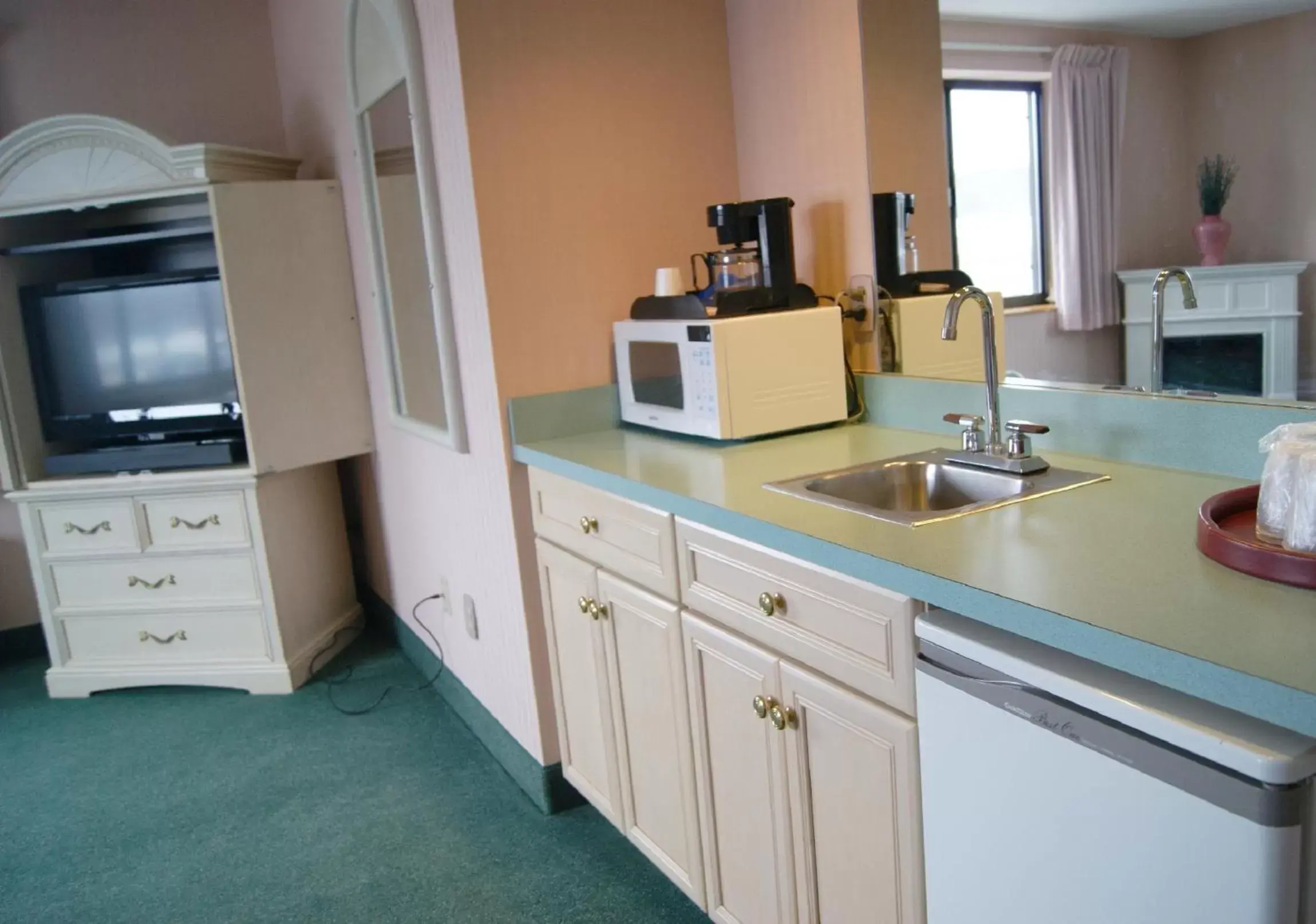 TV and multimedia, Kitchen/Kitchenette in Meadow Court Inn - Ithaca