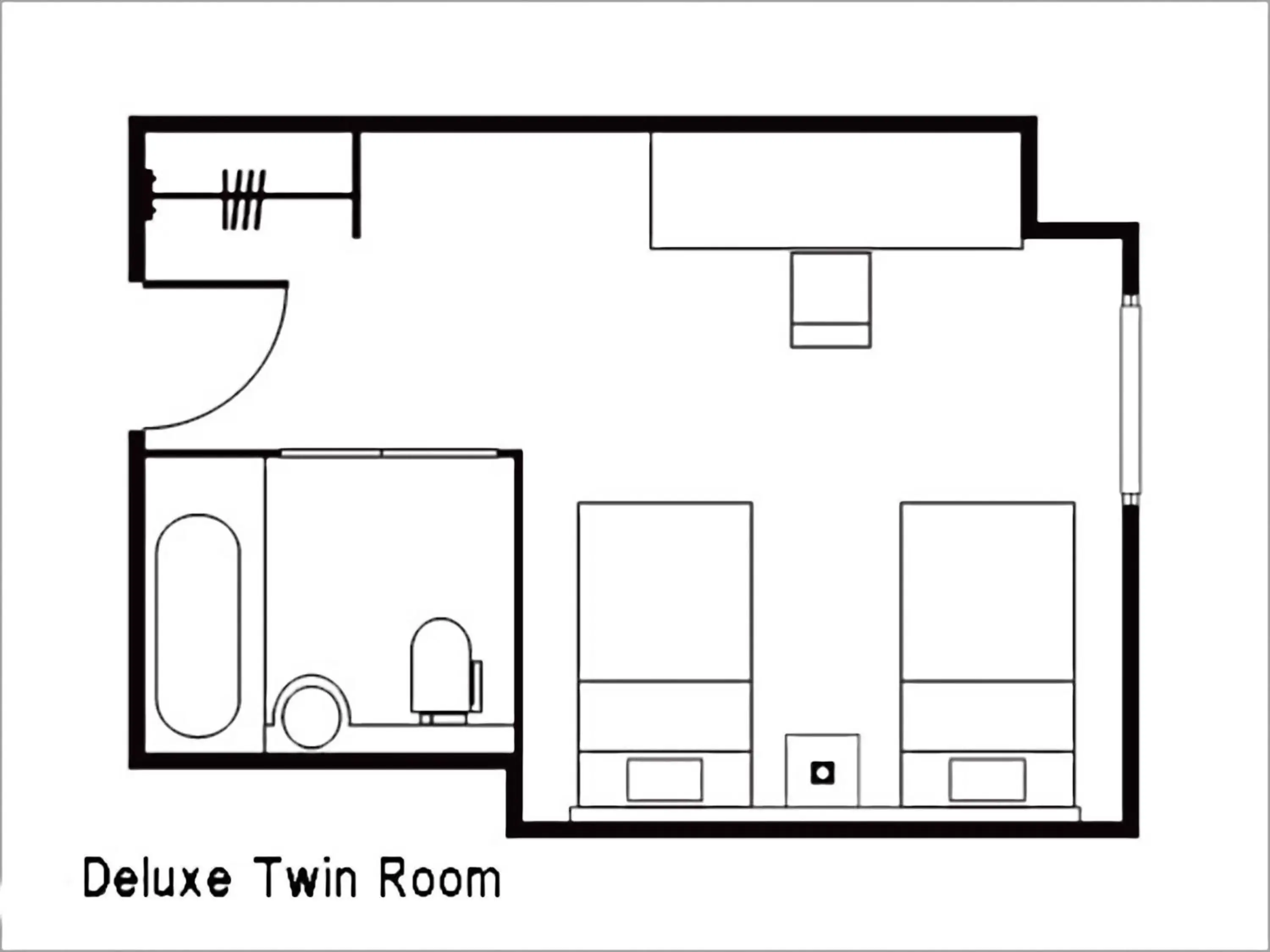 Photo of the whole room, Floor Plan in Daiwa Roynet Hotel Hiroshima