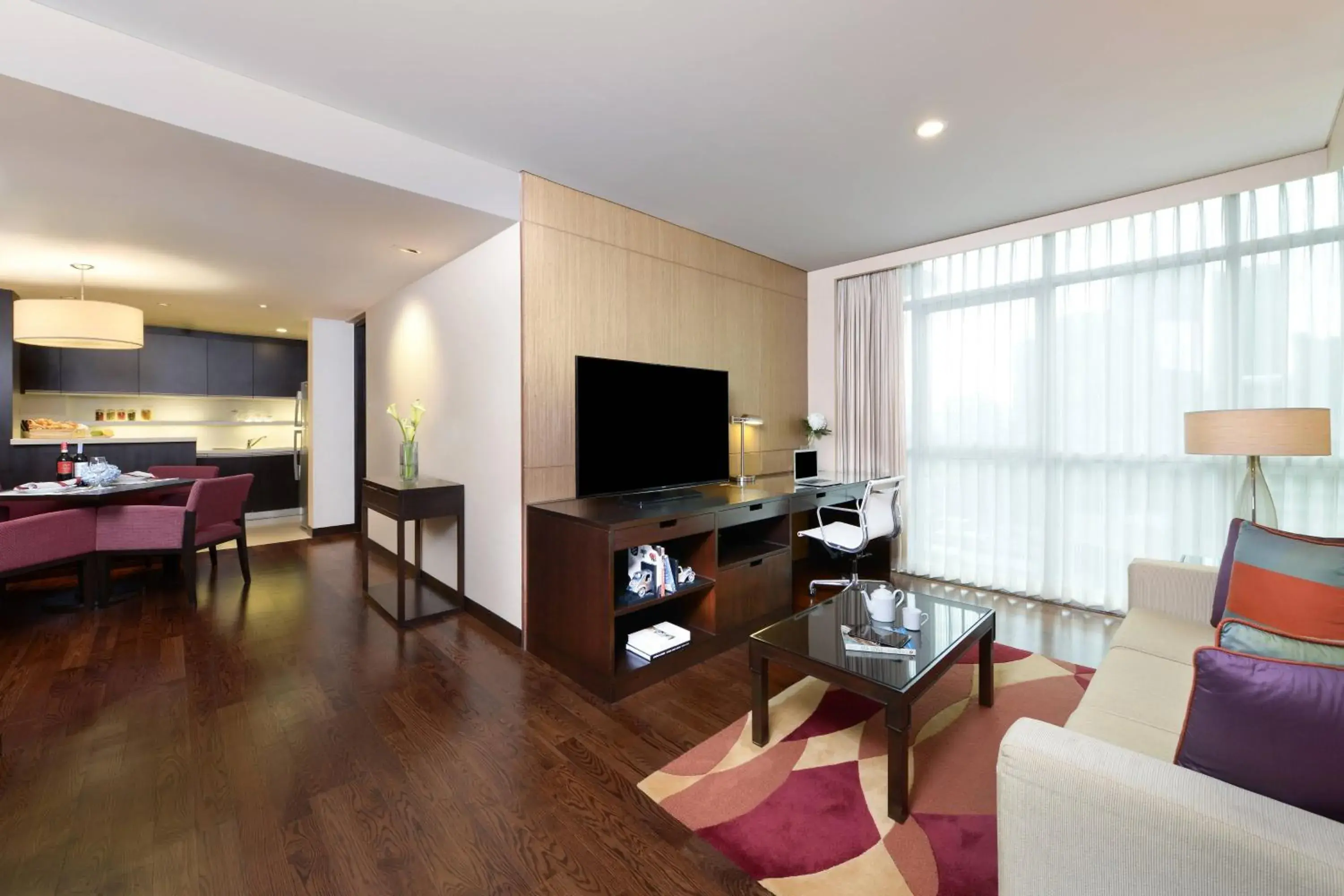 Living room, TV/Entertainment Center in Sathorn Vista, Bangkok - Marriott Executive Apartments