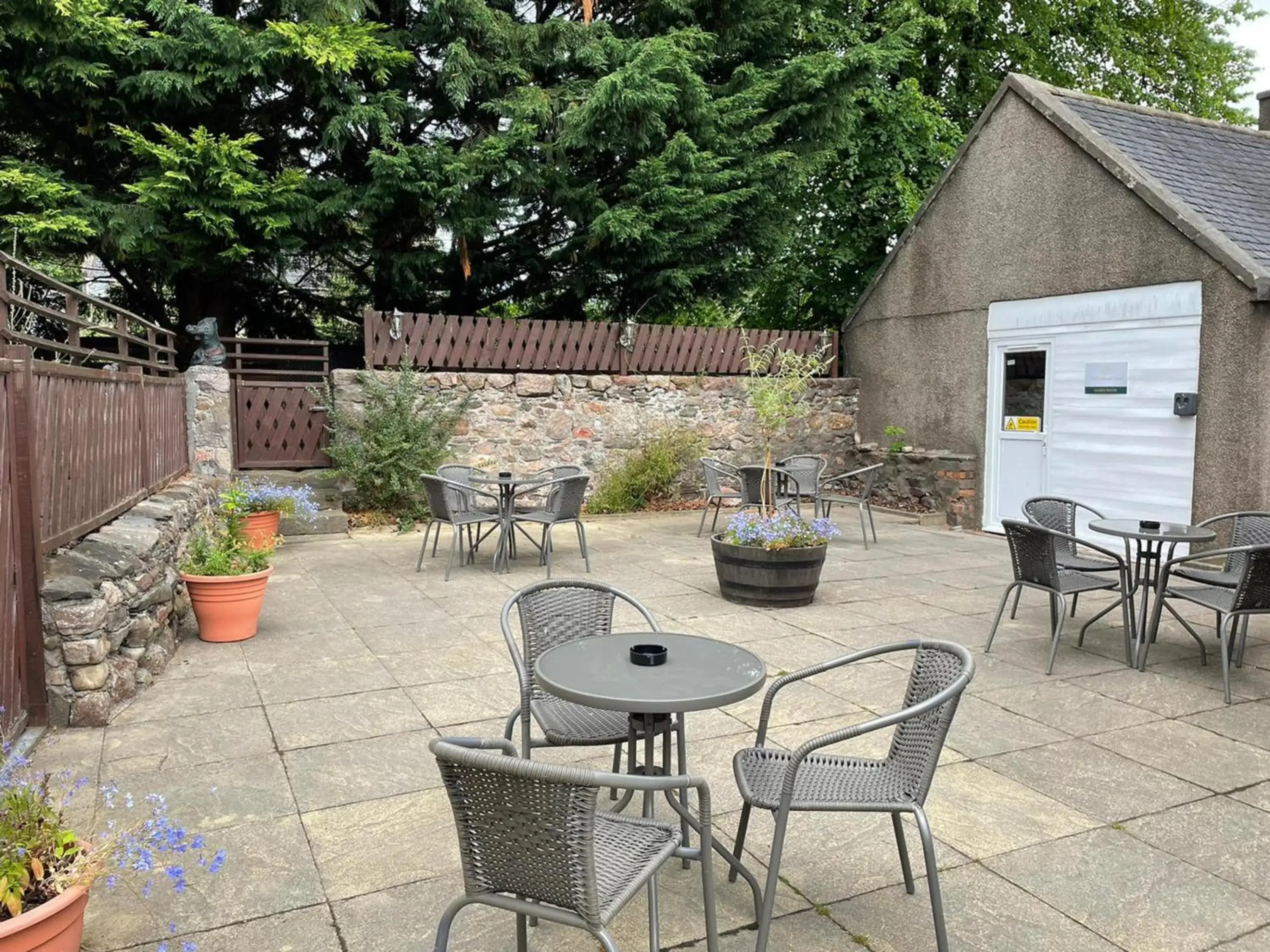 Patio in OYO Eastbank Hotel, Speyside Scotland