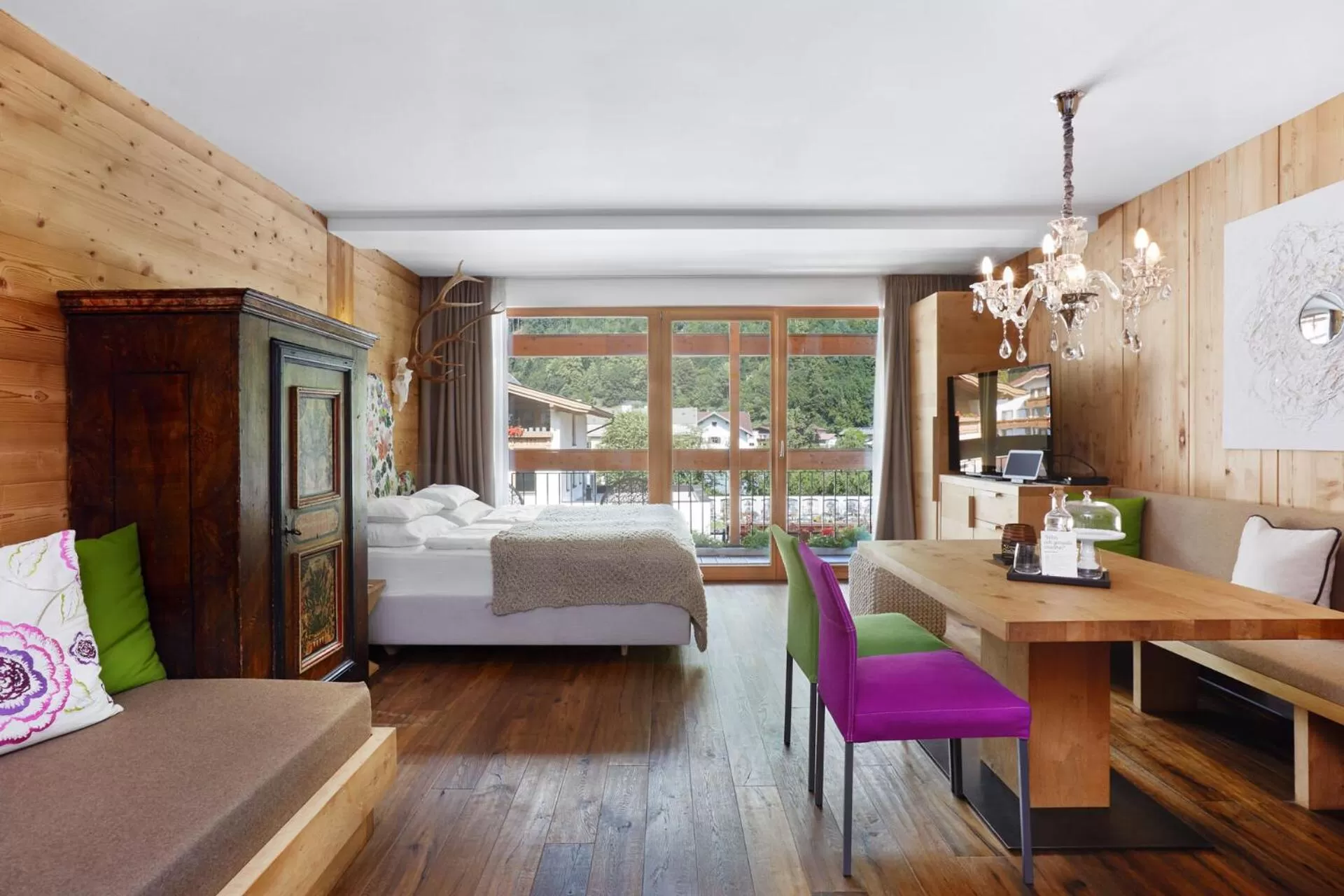 Living room, Bed in Small Luxury Hotel of the World - DasPosthotel