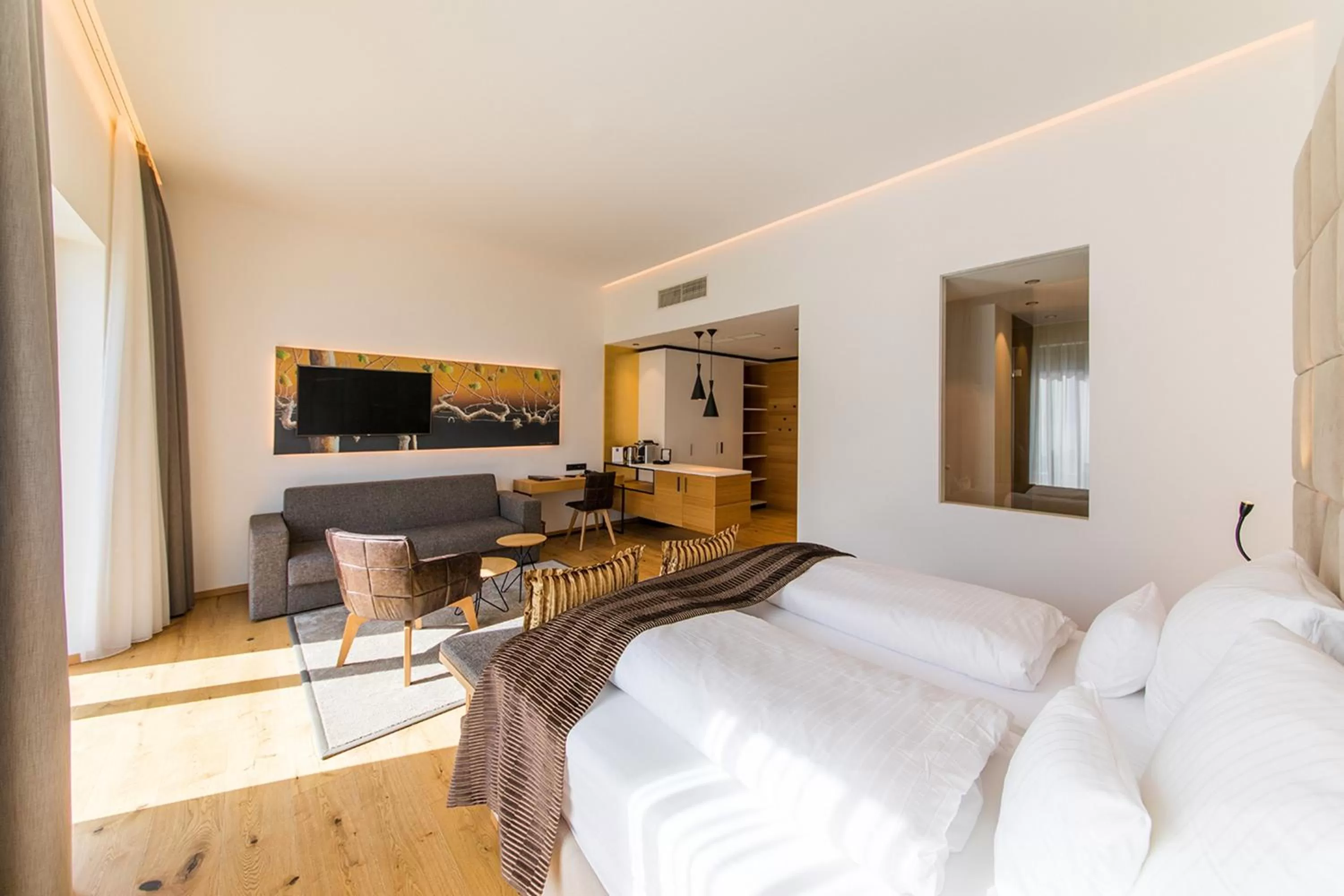 Kitchen or kitchenette, Bed in Klinglhuber Suites