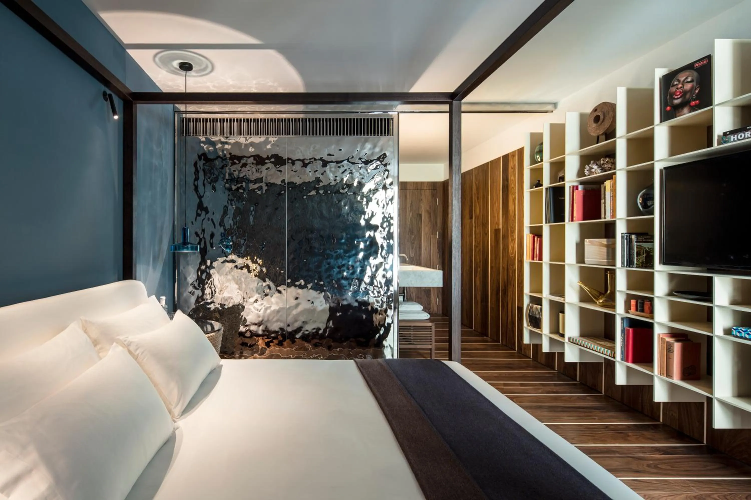 Library, Bed in Sir Joan Hotel, part of Sircle Collection