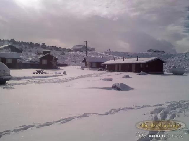 Facade/entrance, Winter in Big Meadow Lodge