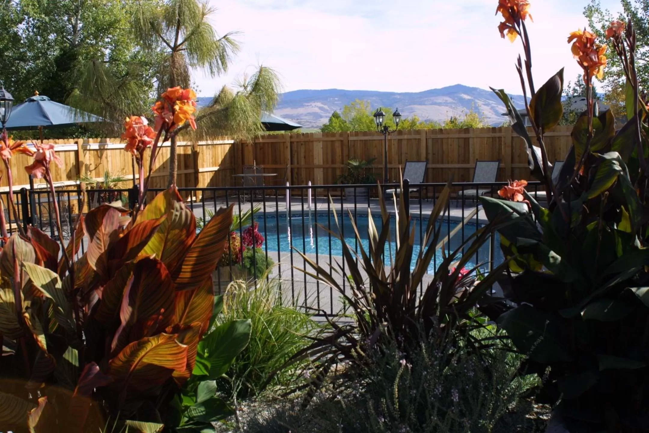 Pool view in Arden Forest Inn