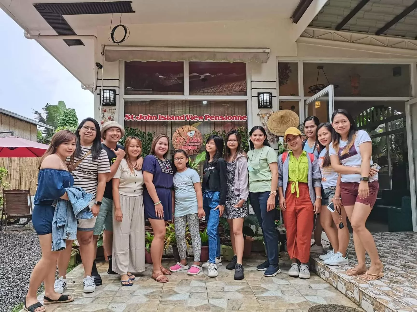 group of guests in St. John Island View Pensionne