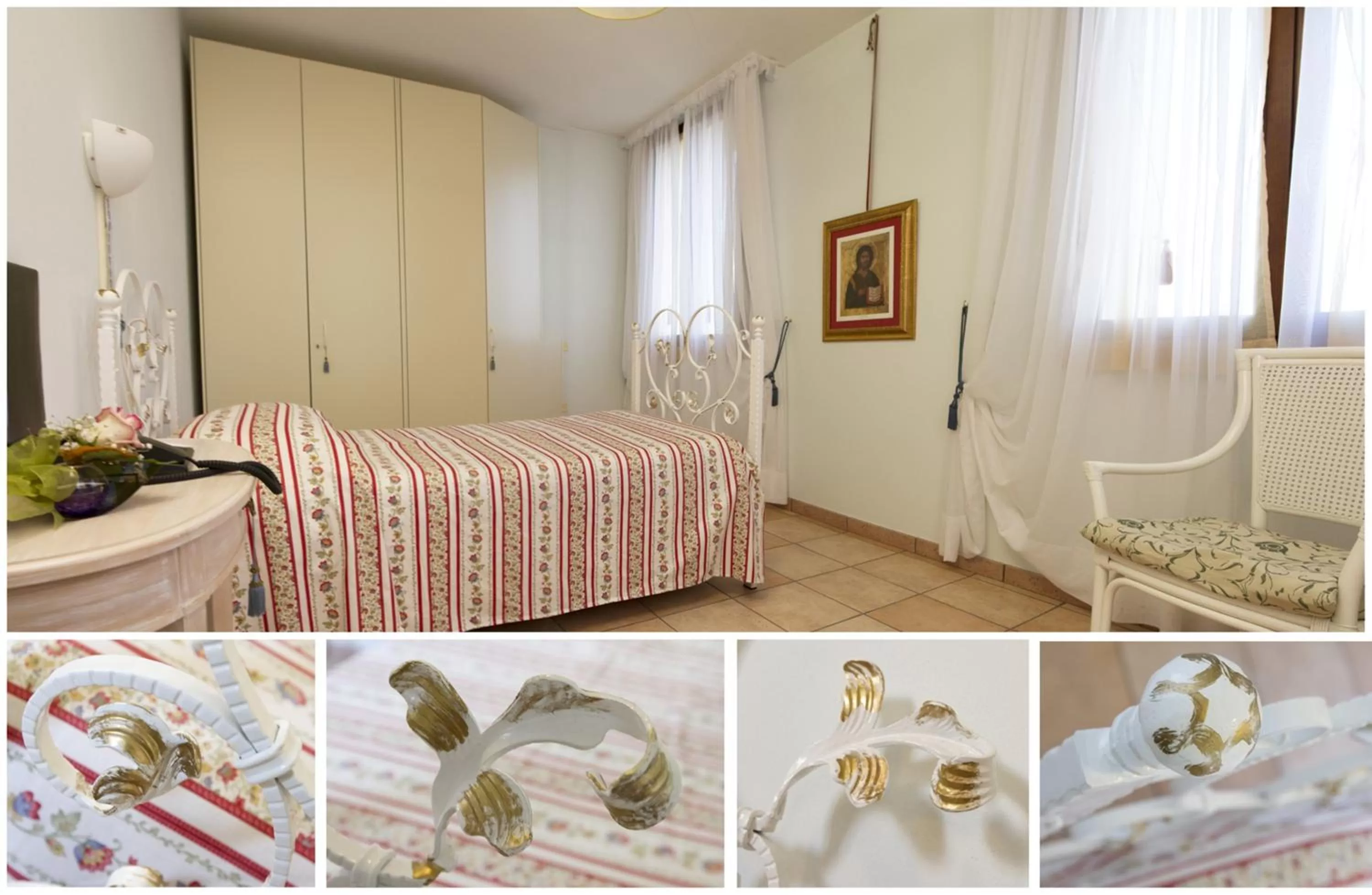 Decorative detail, Bed in Villa Scalabrini