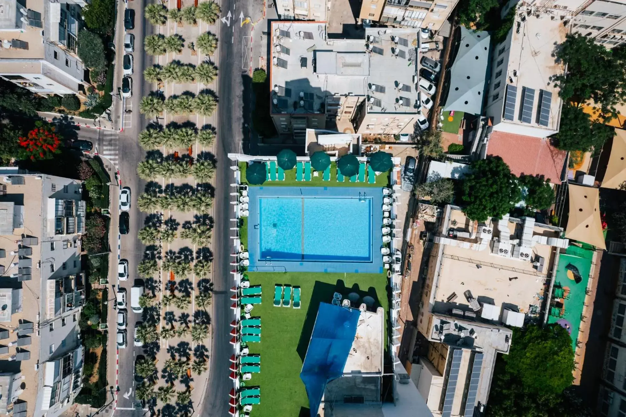 Swimming pool, Bird's-eye View in Grand Beach Hotel