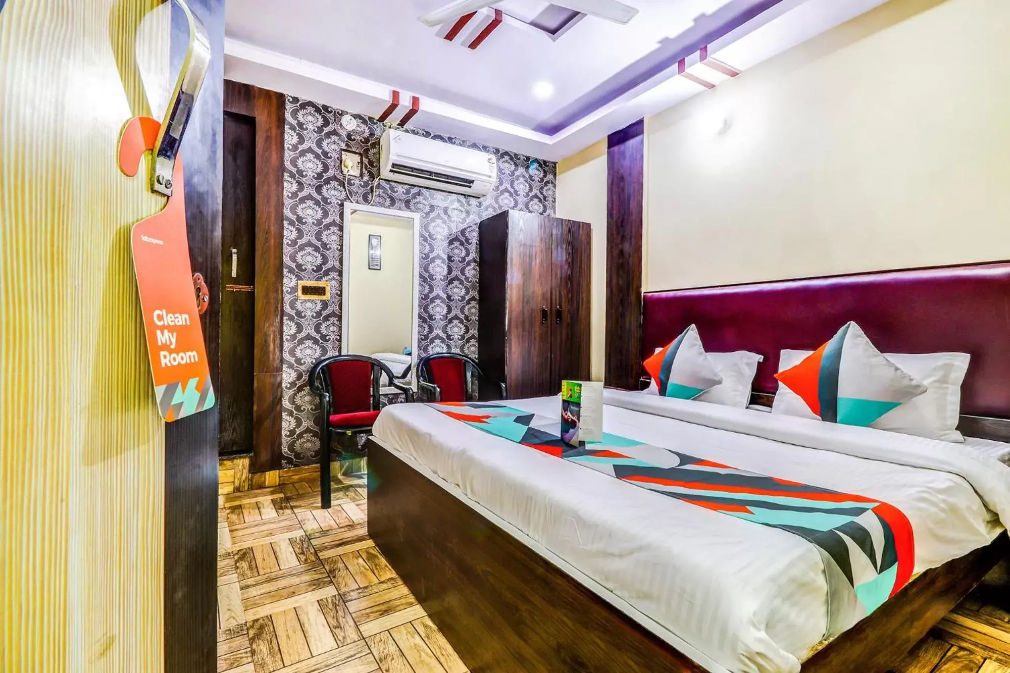 Bedroom, Bed in FabHotel Gazal Residency Mahanagar Bedroom, Bed in FabHotel Gazal Residency Mahanagar