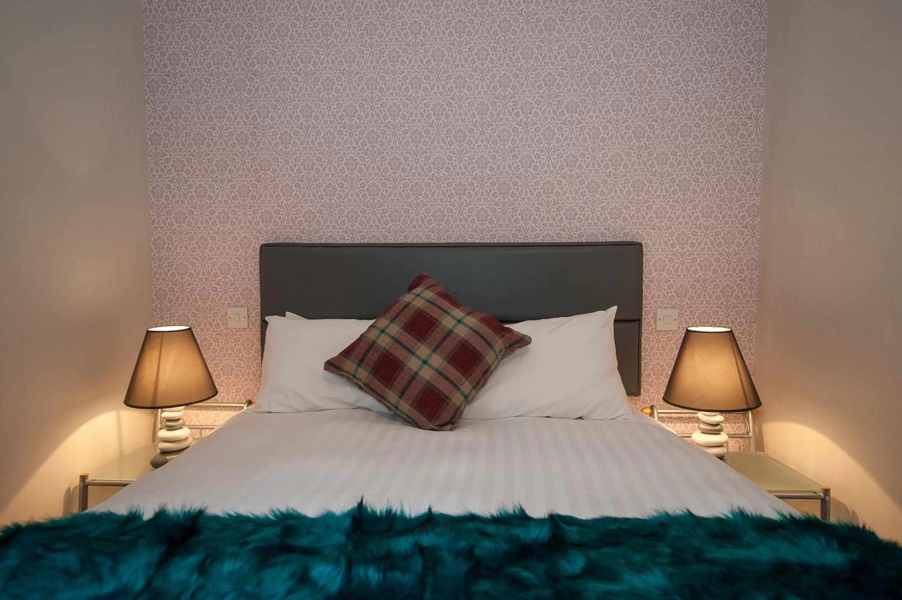 Decorative detail, Bed in The Royal Hotel and Bar