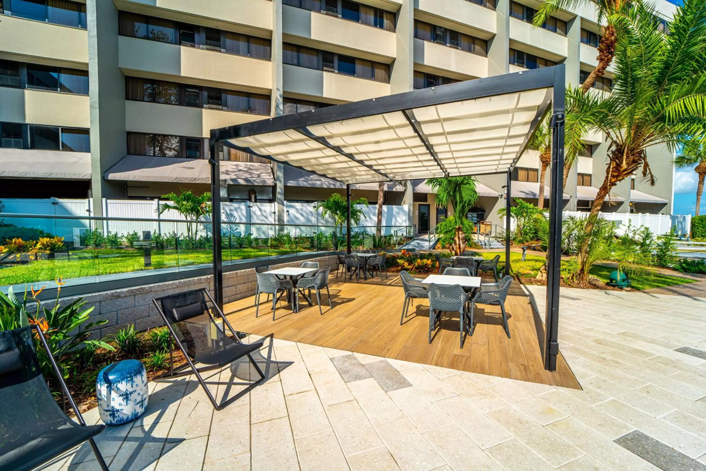Patio in DoubleTree by Hilton Tampa Rocky Point Waterfront