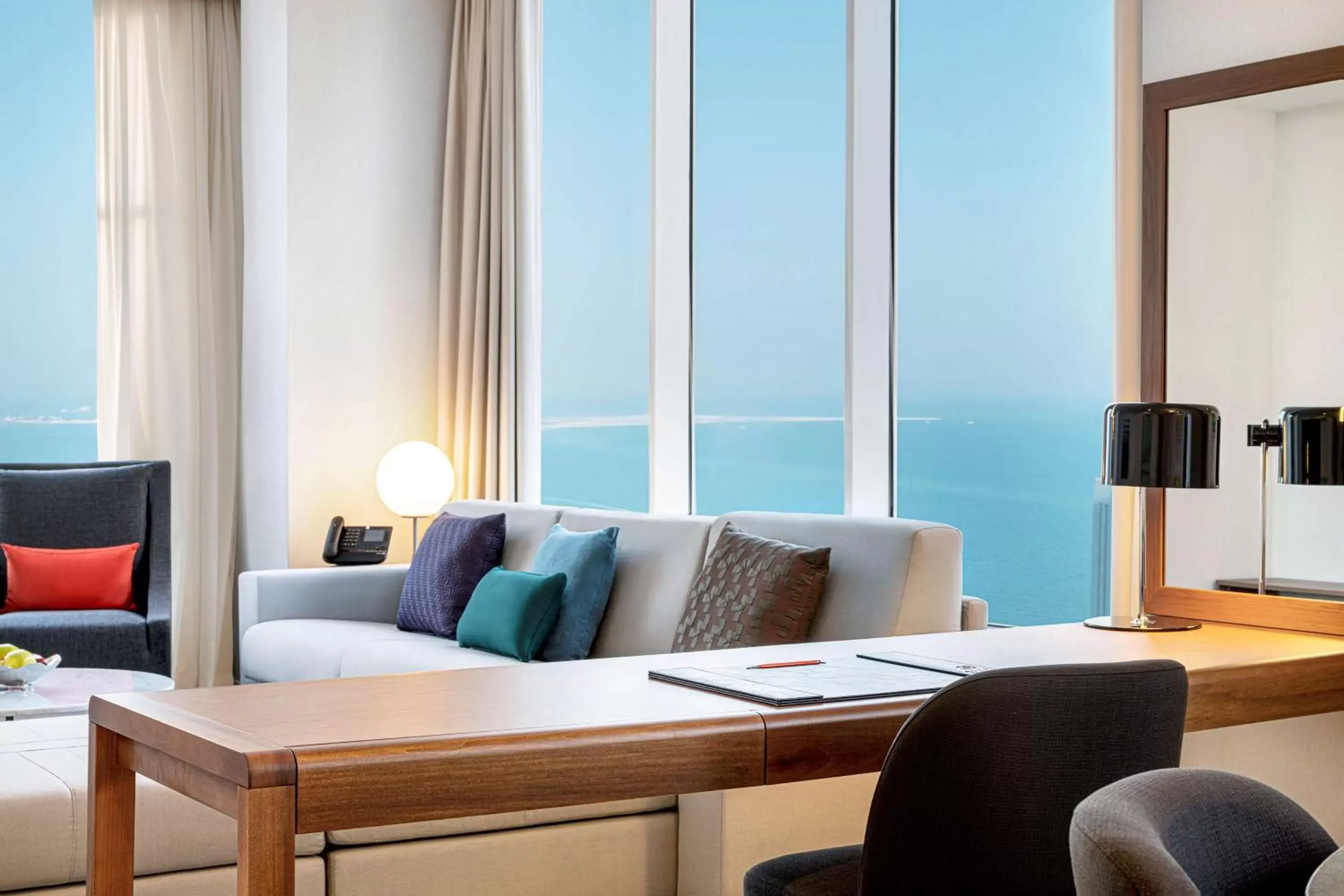 Bedroom, Seating Area in Aleph Doha Residences, Curio Collection By Hilton