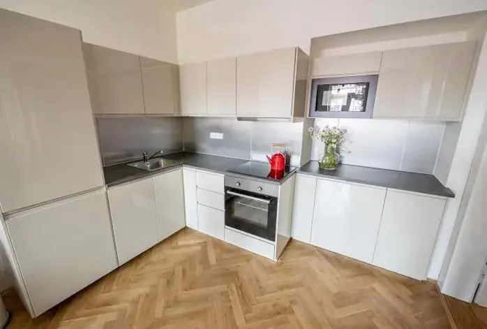 Kitchen/Kitchenette in Letna Garden Suites