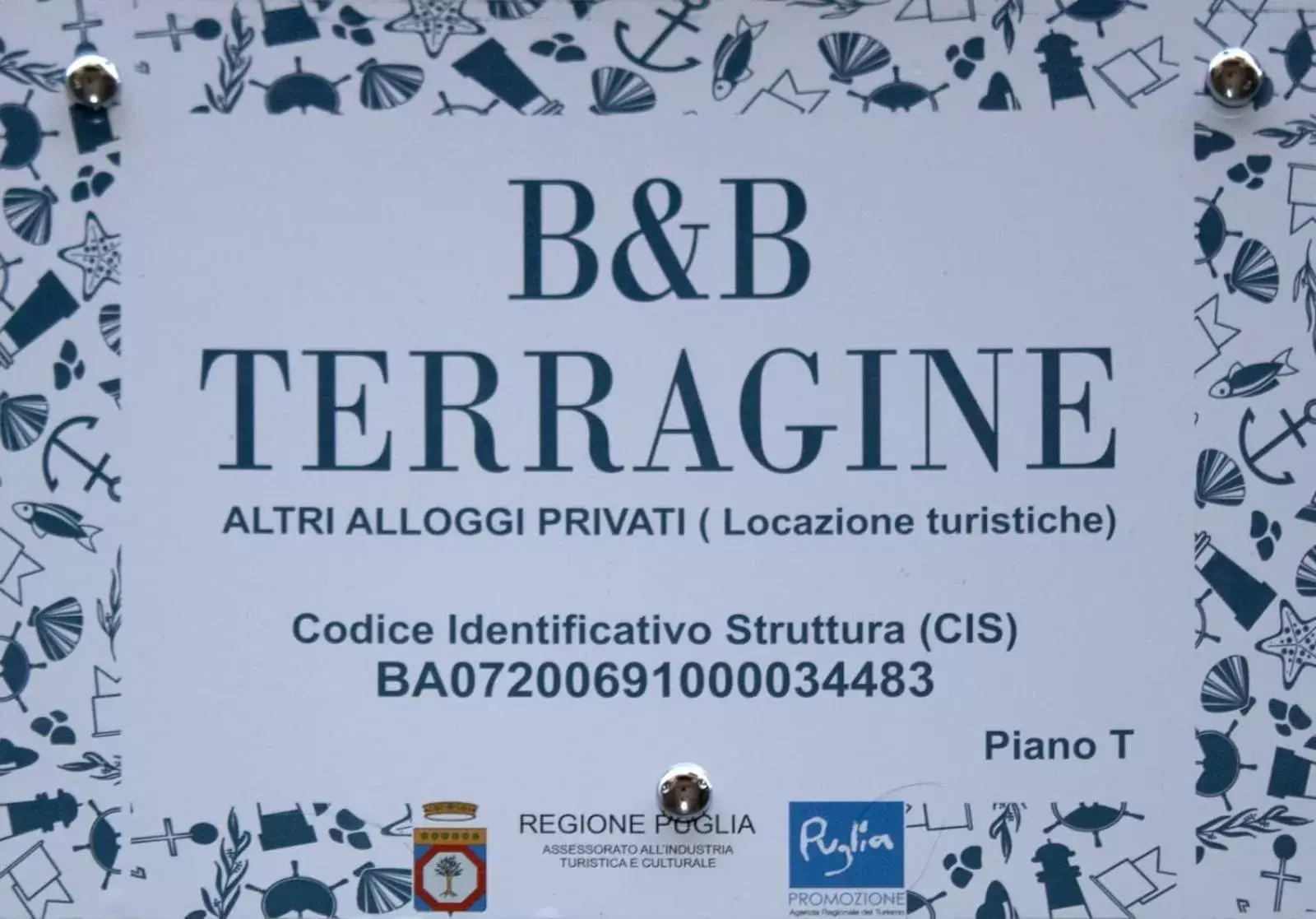 Certificate/Award in B&B Terragine