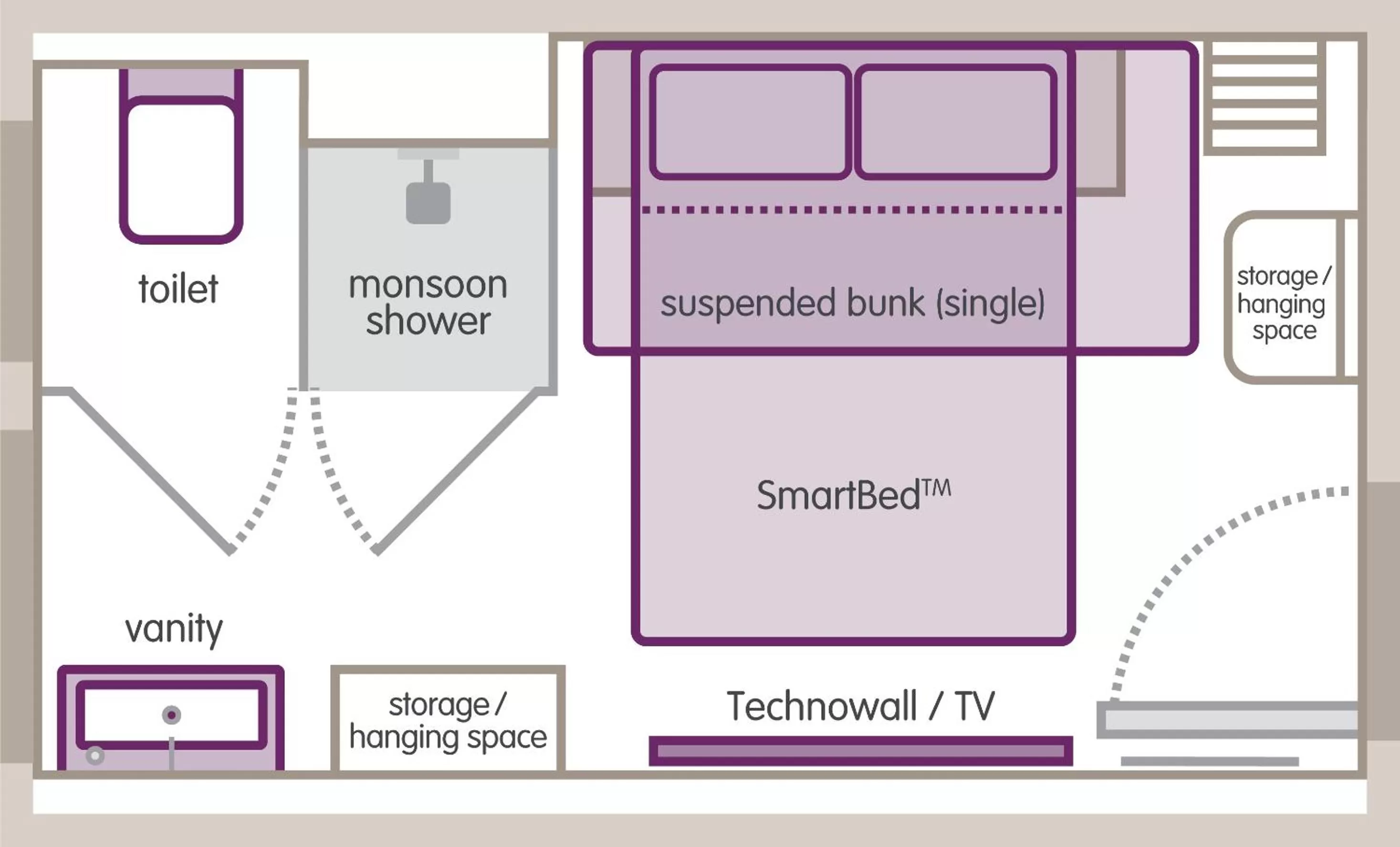 Floor plan in Yotel San Francisco