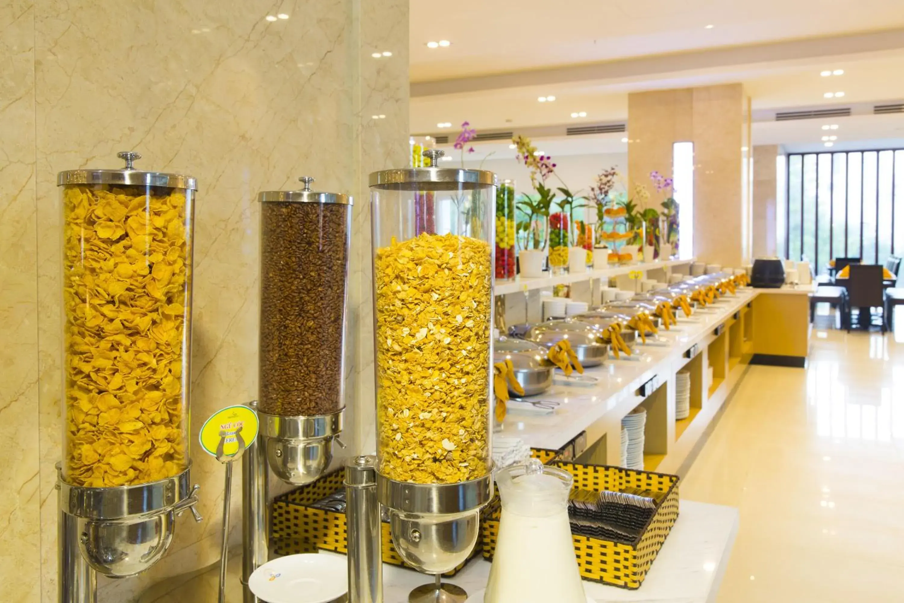 Buffet breakfast in Dendro Gold Hotel