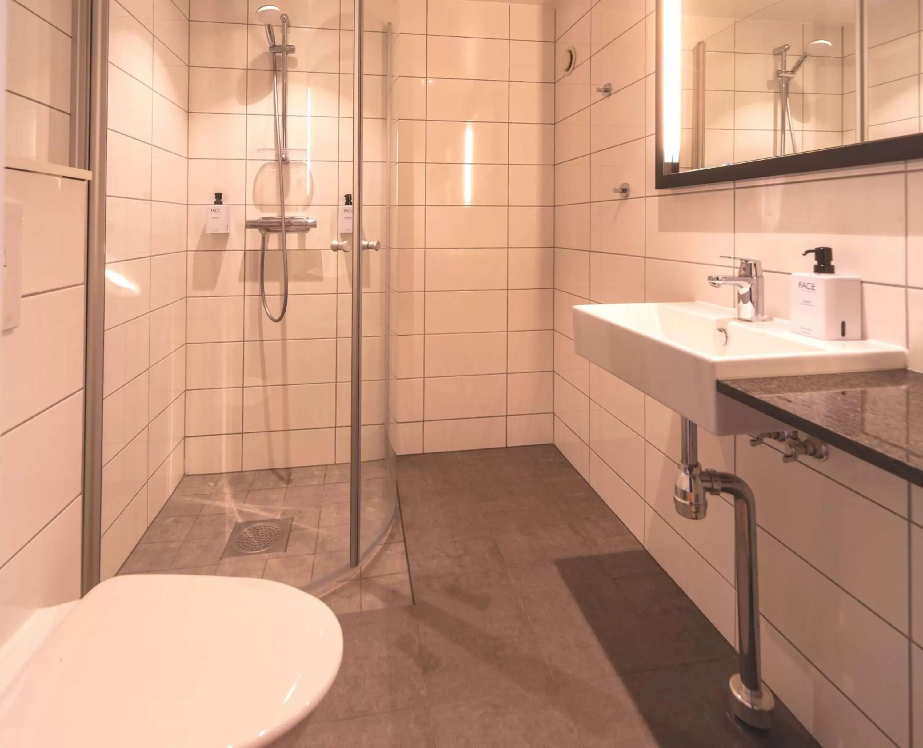 Bathroom in Scandic Hallandia