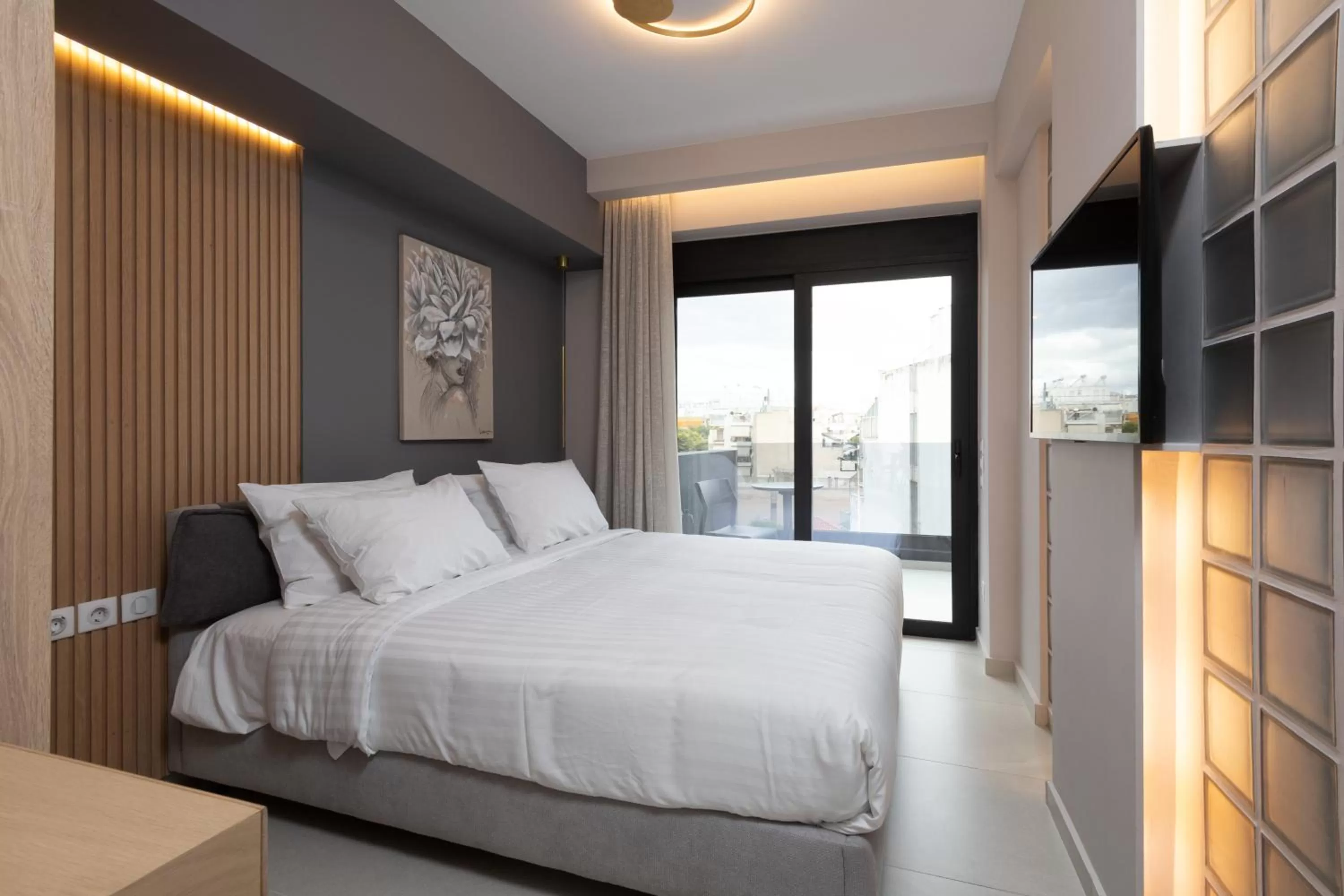 TV and multimedia, Bed in LUX&EASY Athens Downtown Residences