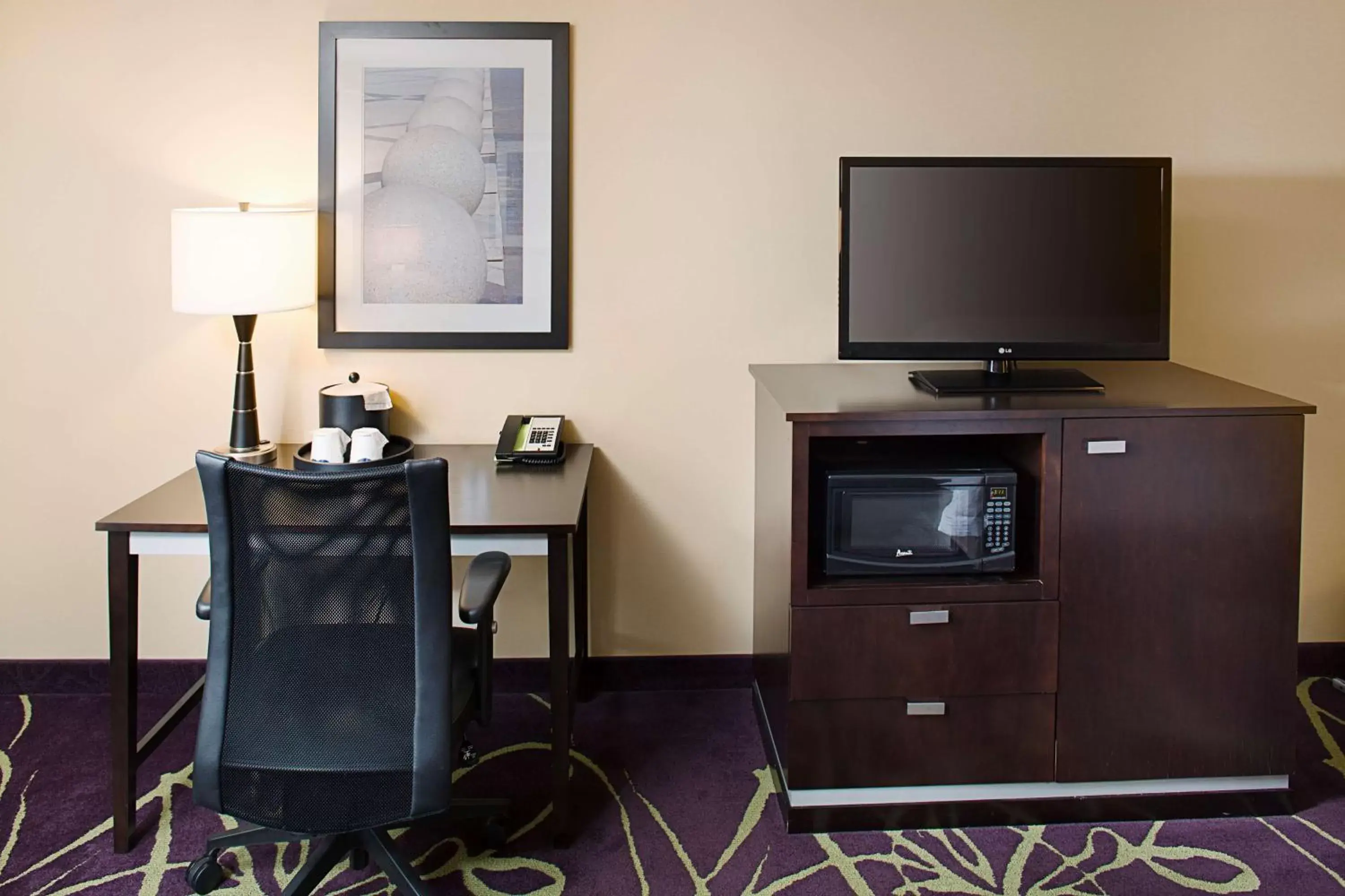 Bed, TV/Entertainment Center in Hampton Inn & Suites Lansing West