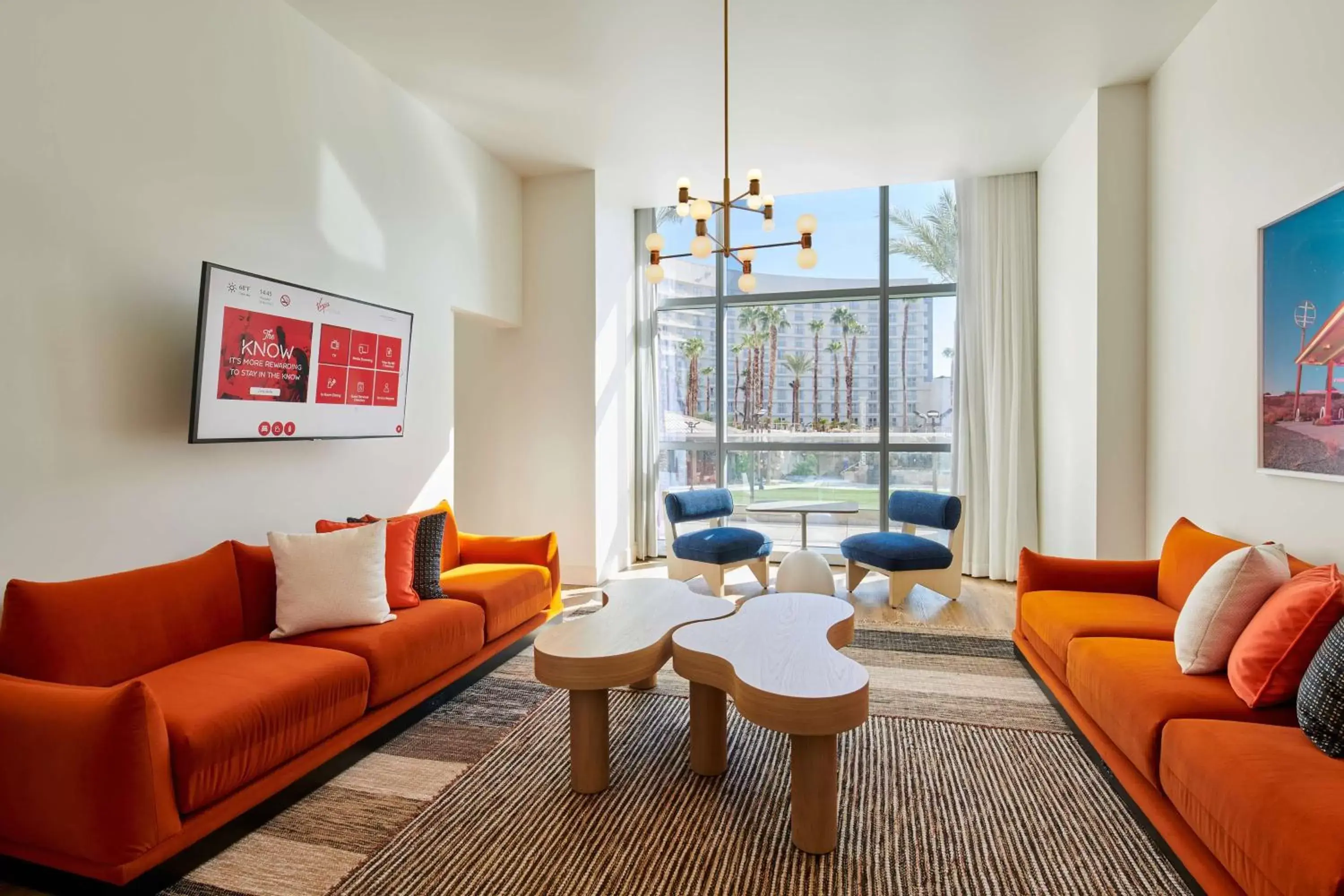 Living room, Seating Area in Virgin Hotels Las Vegas, Curio Collection by Hilton