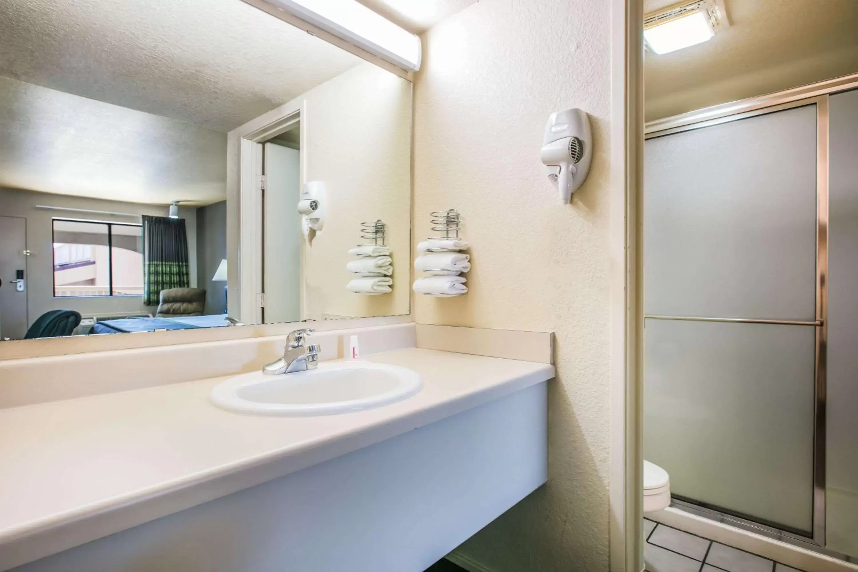 Bathroom in Super 8 by Wyndham Oklahoma Airport Fairgrounds West