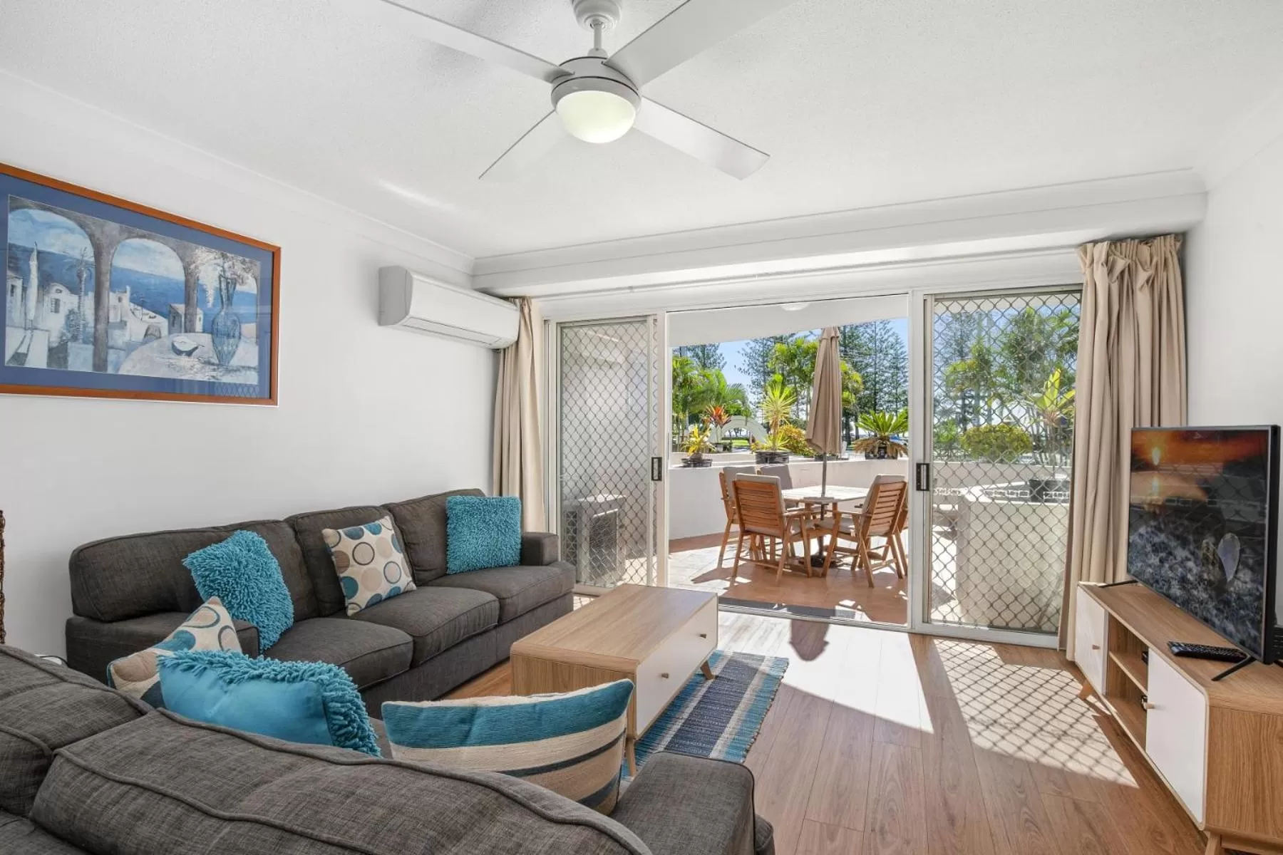 Living room in Kirra Palms Holiday Apartments