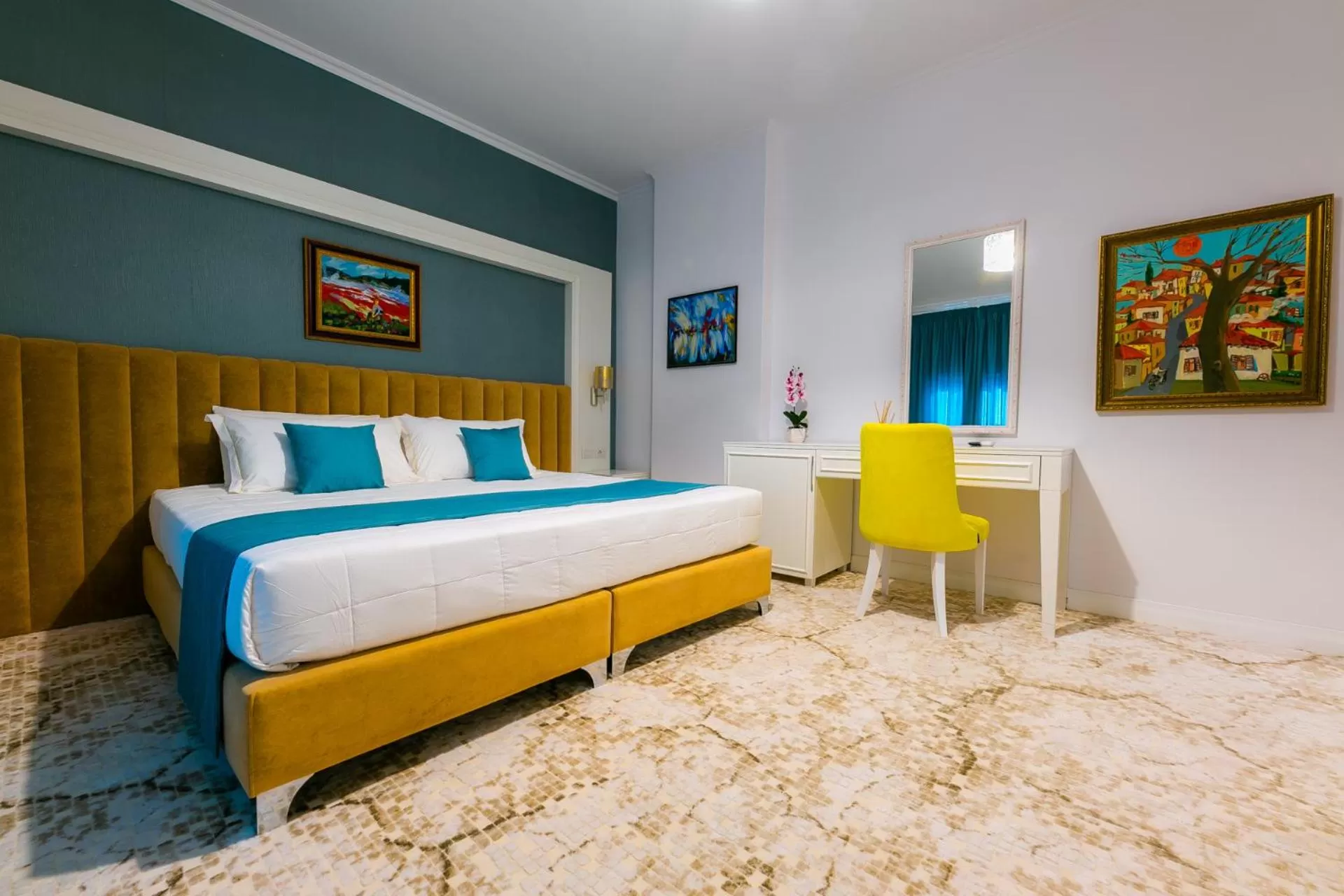 Bed in ART Hotel Tirana
