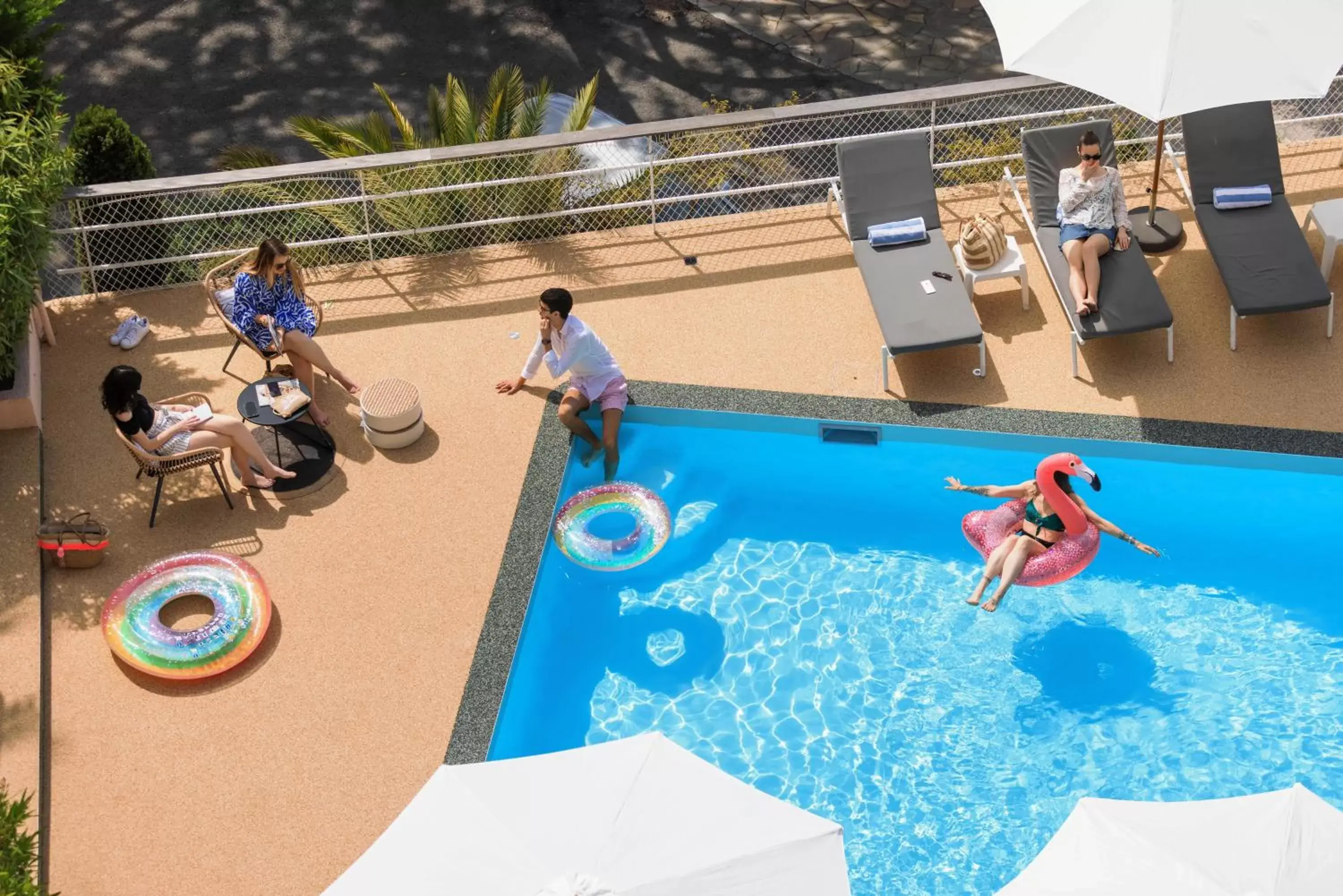 People, Swimming Pool in The Originals Boutique, Hôtel des Orangers, Cannes (Inter-Hotel)