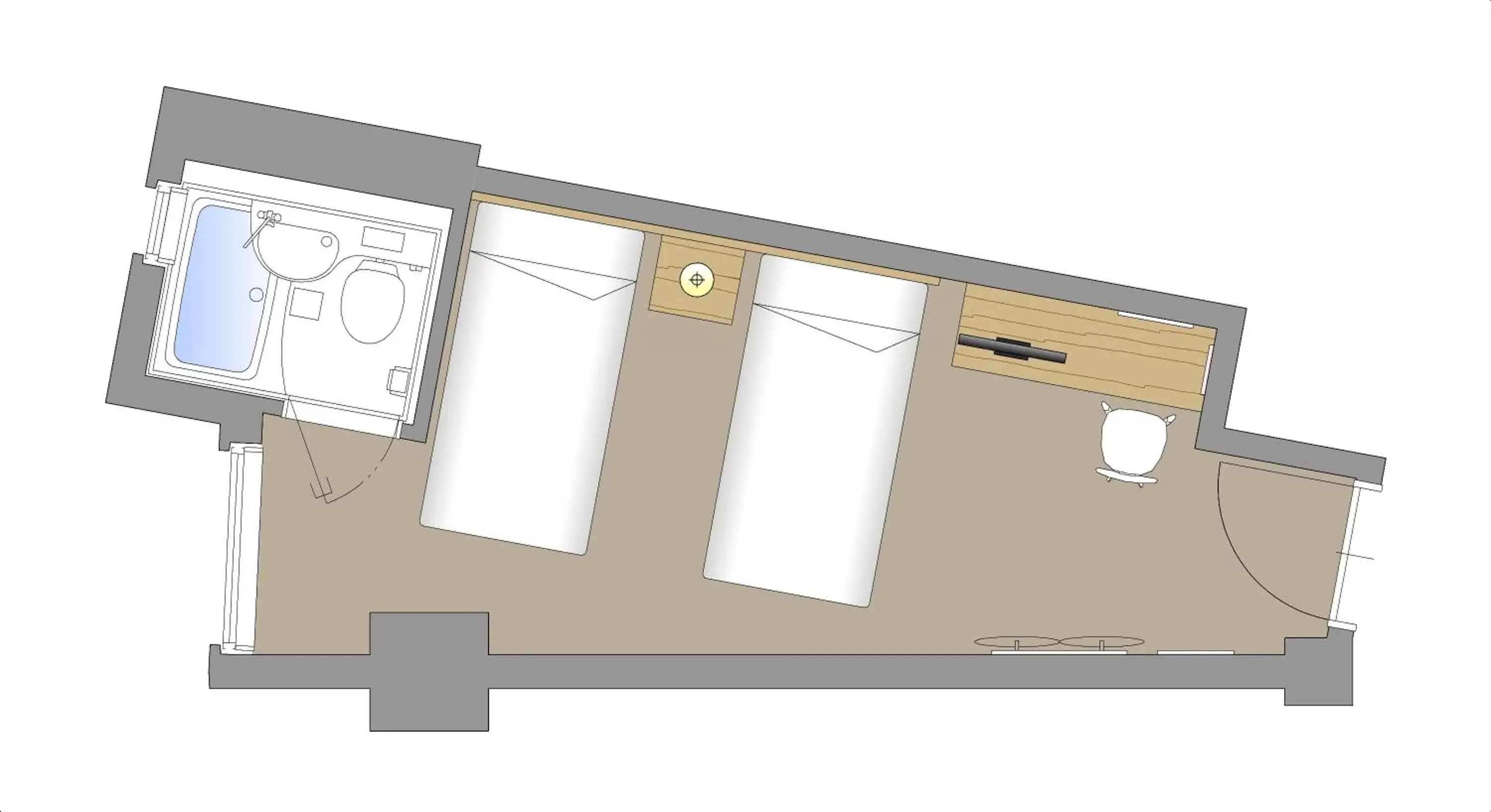 Photo of the whole room, Floor Plan in Chisun Inn Nagoya