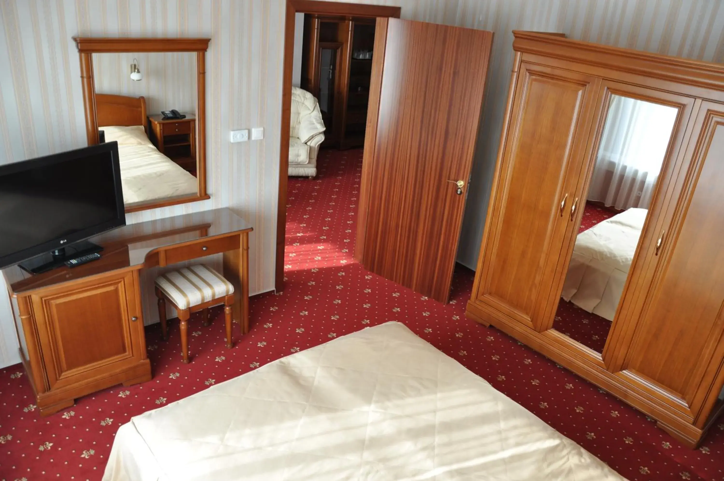 Decorative detail, Bed in Hotel Traian Decorative detail, Bed in Hotel Traian