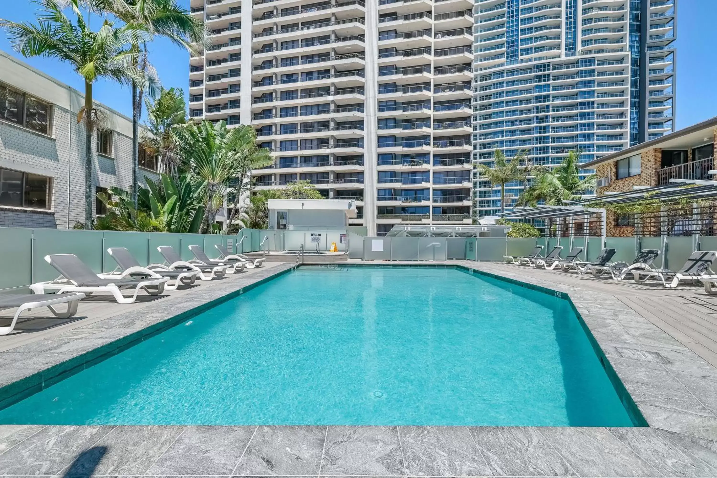 Property building, Swimming Pool in Surfers Century Oceanside Apartments