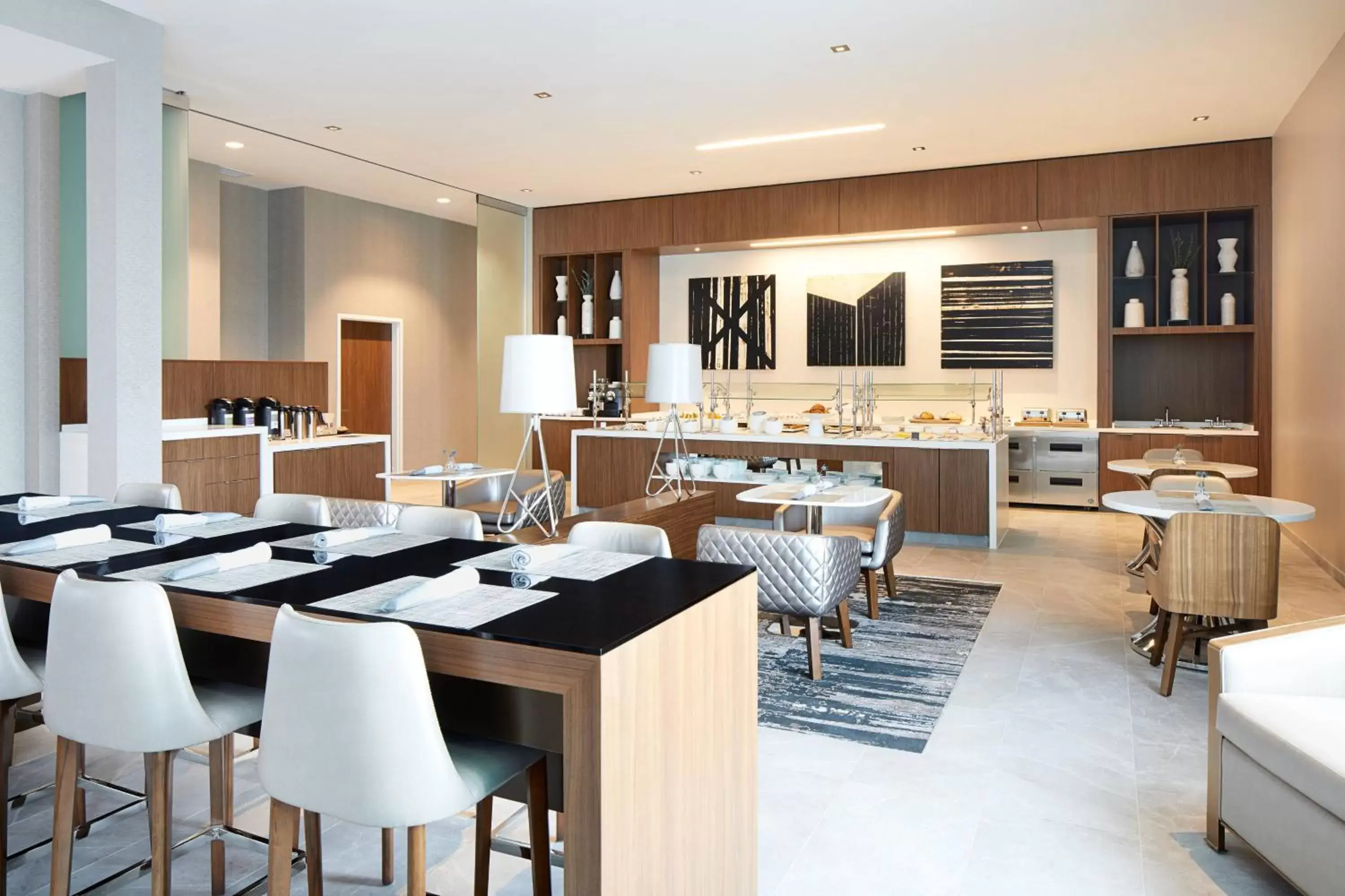 Kitchen or kitchenette, Restaurant/Places to Eat in AC Hotel by Marriott Raleigh North Hills