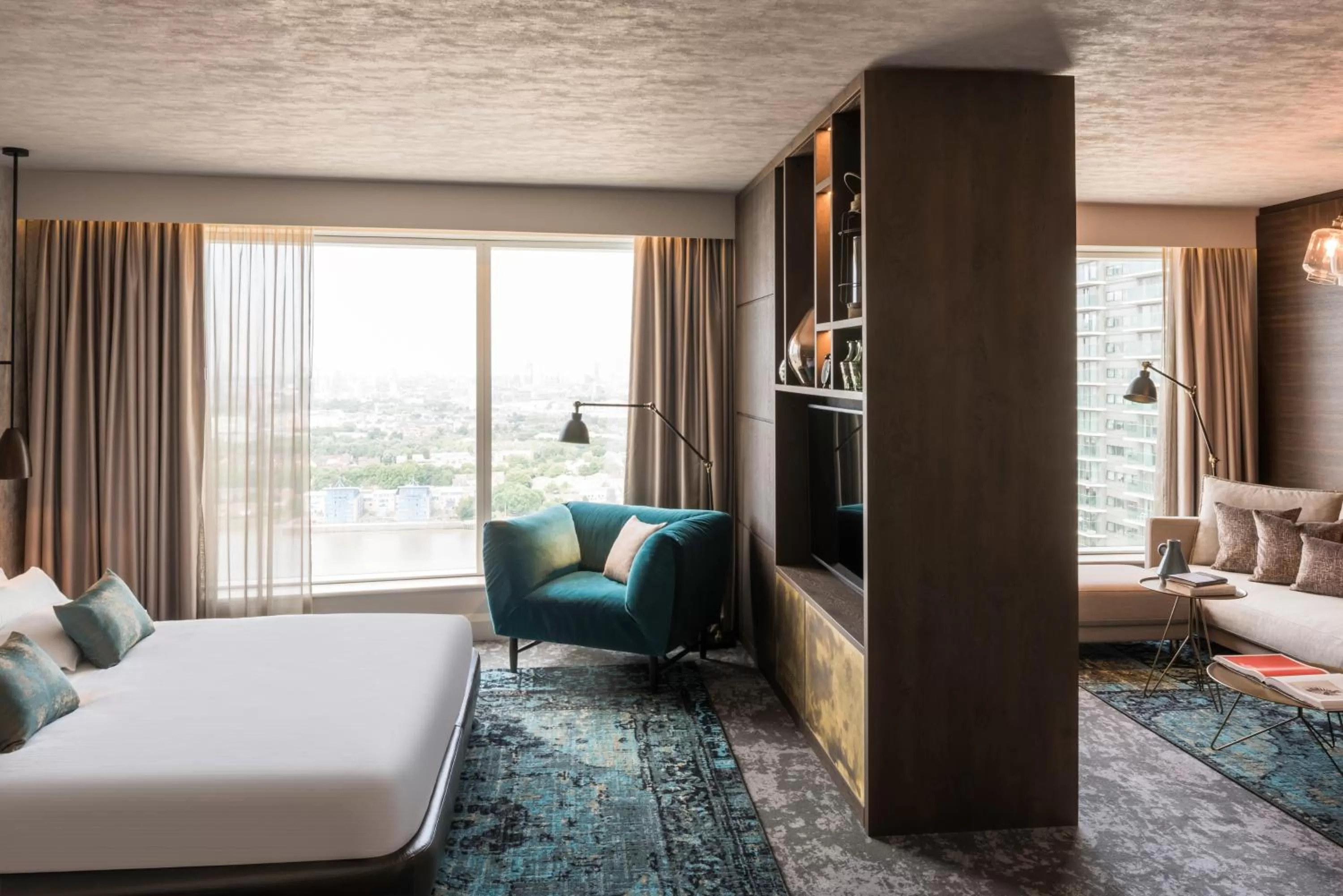 Seating area, Bed in Novotel London Canary Wharf