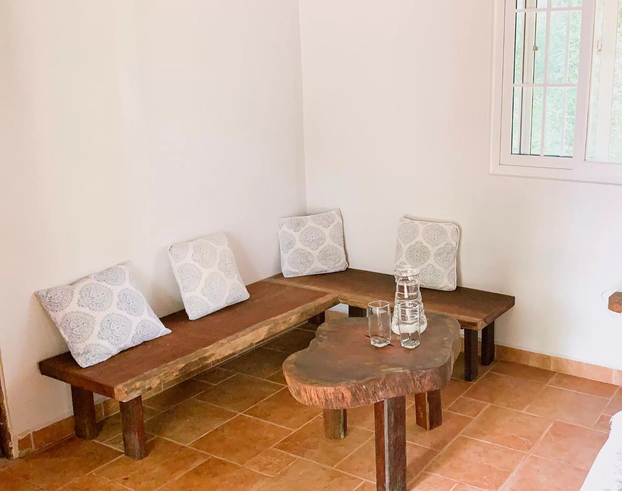 Seating area in Bird Island Bungalows
