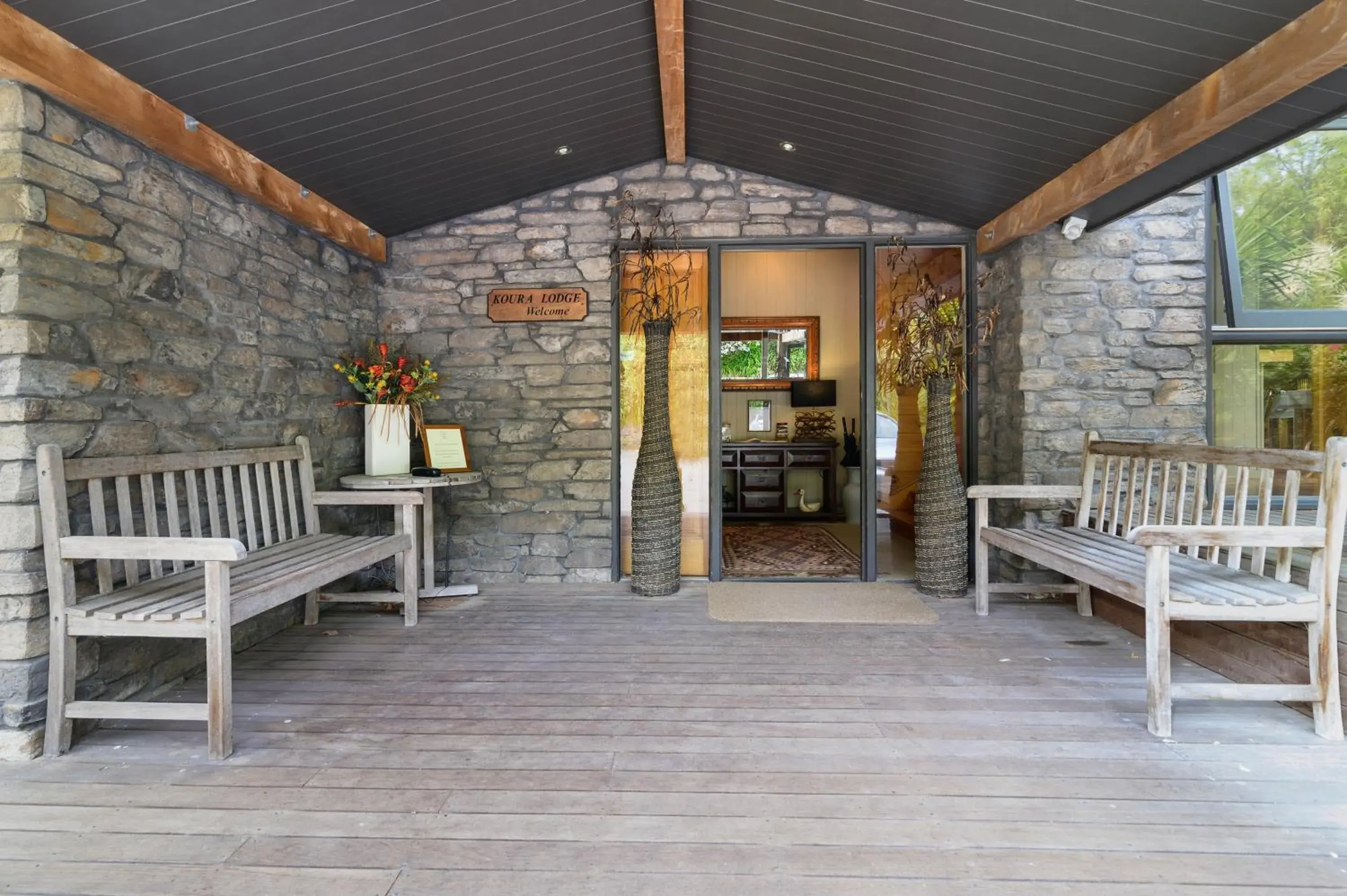 Facade/entrance in Koura Lodge