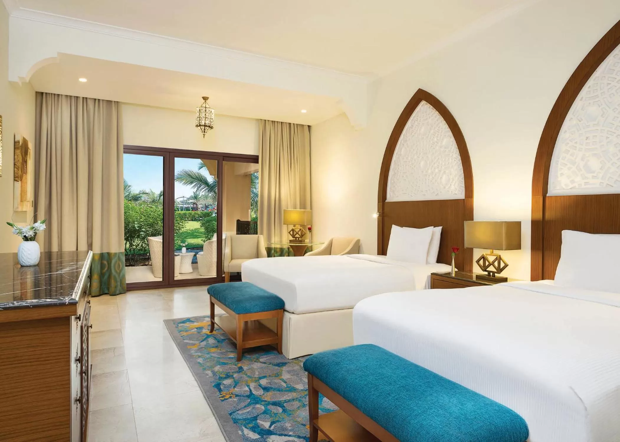 View (from property/room), Bed in DoubleTree by Hilton Resort & Spa Marjan Island
