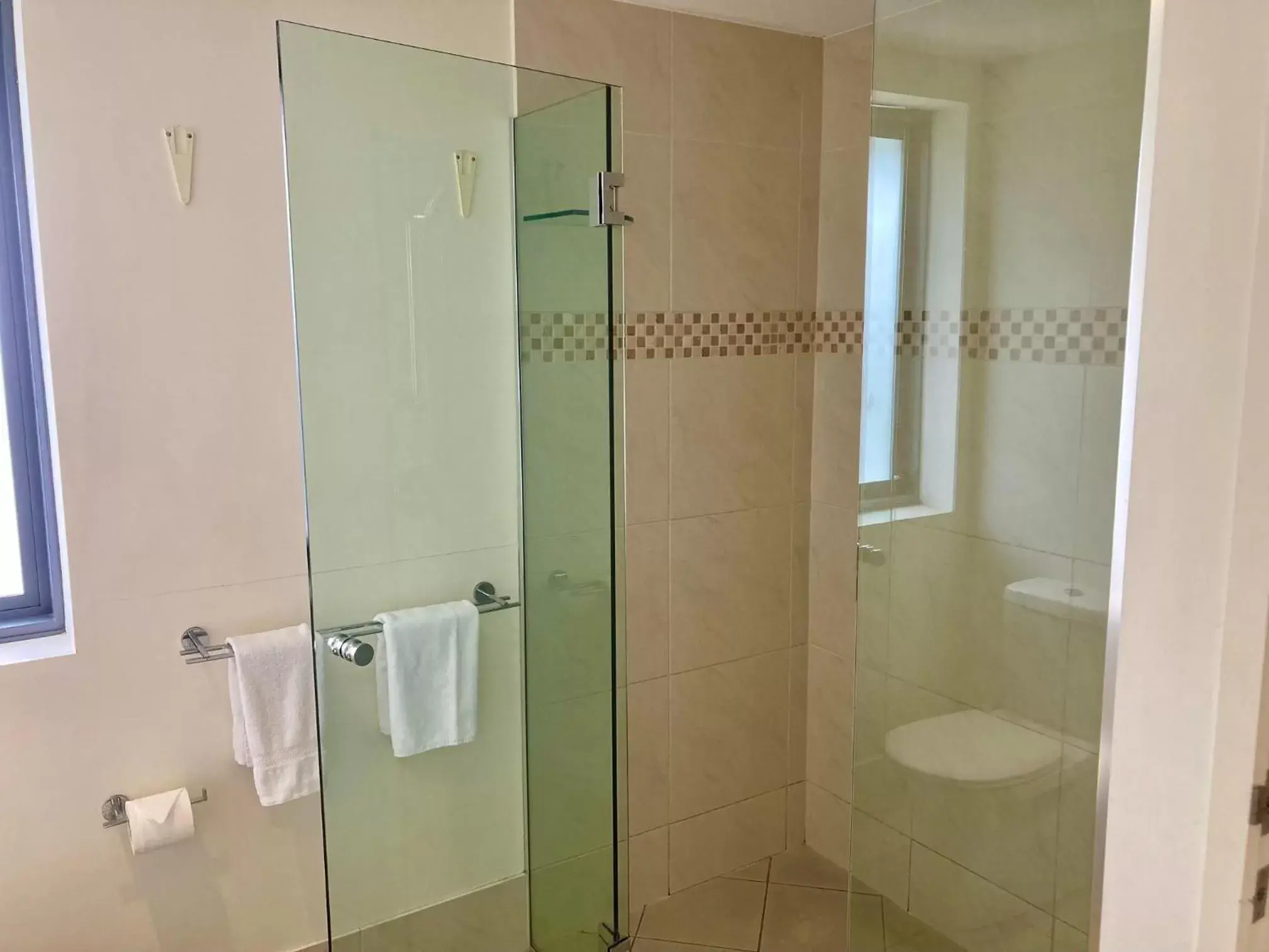 Shower, Bathroom in Ocean Views Resort Caloundra