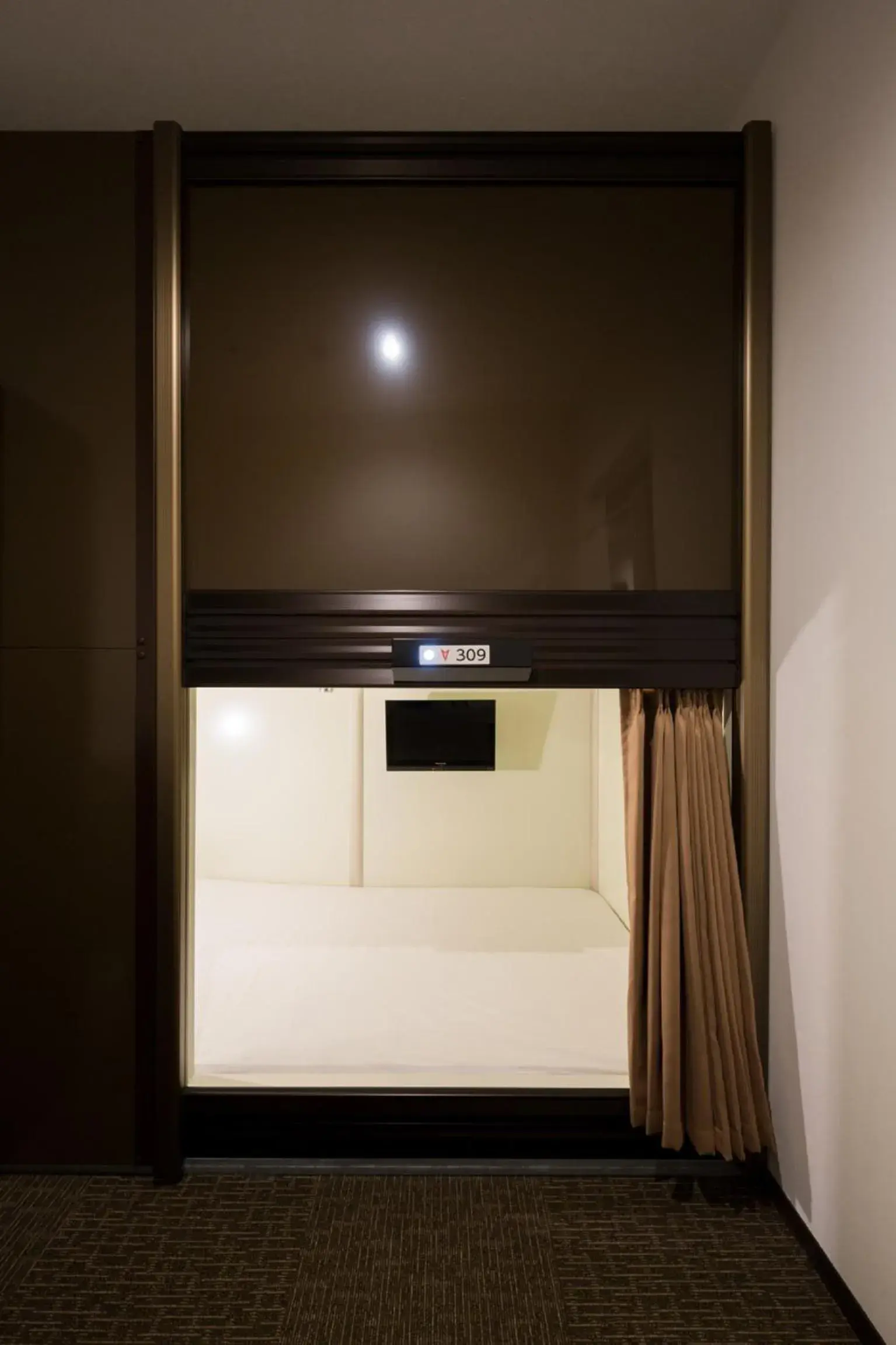 Bed, TV/Entertainment Center in Capsule Hotel CUBE Hiroshima