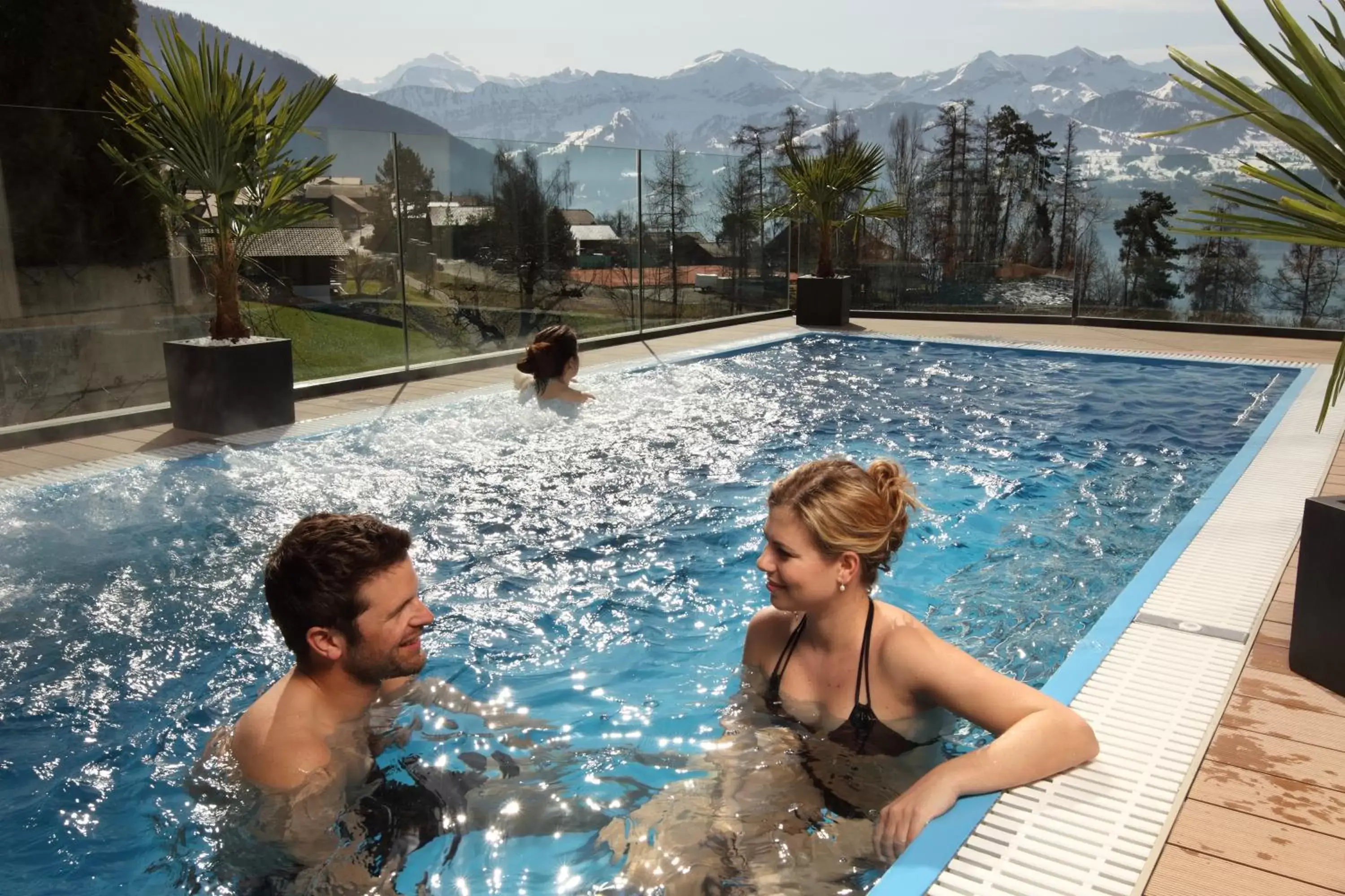Swimming Pool in Solbadhotel Sigriswil