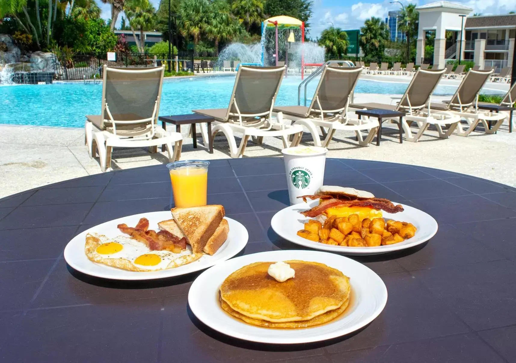 American breakfast in Avanti Palms Resort And Conference Center