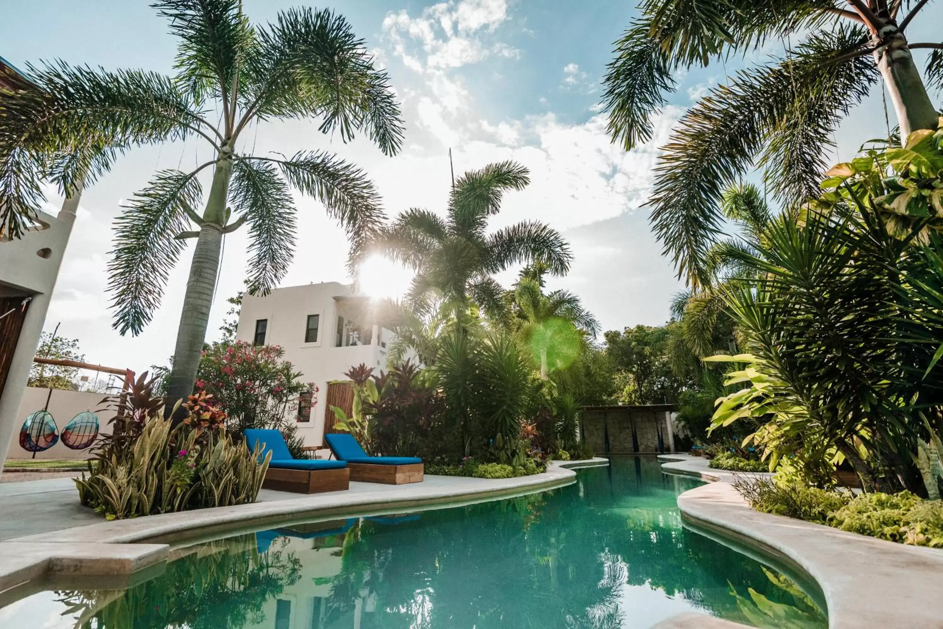 Garden, Swimming Pool in Blue Palm Bacalar