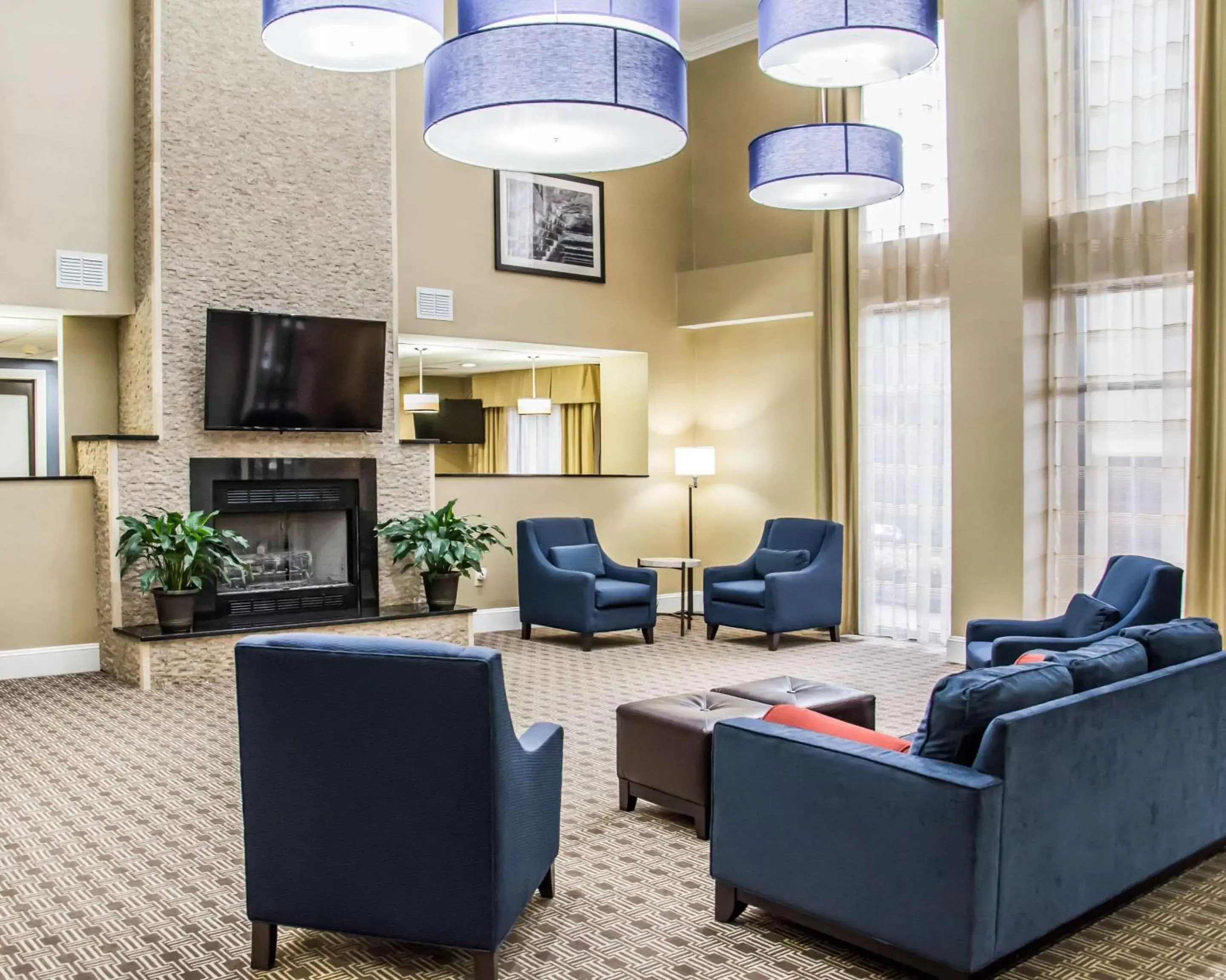 Lobby or reception, Seating Area in Comfort Suites Research Park - University