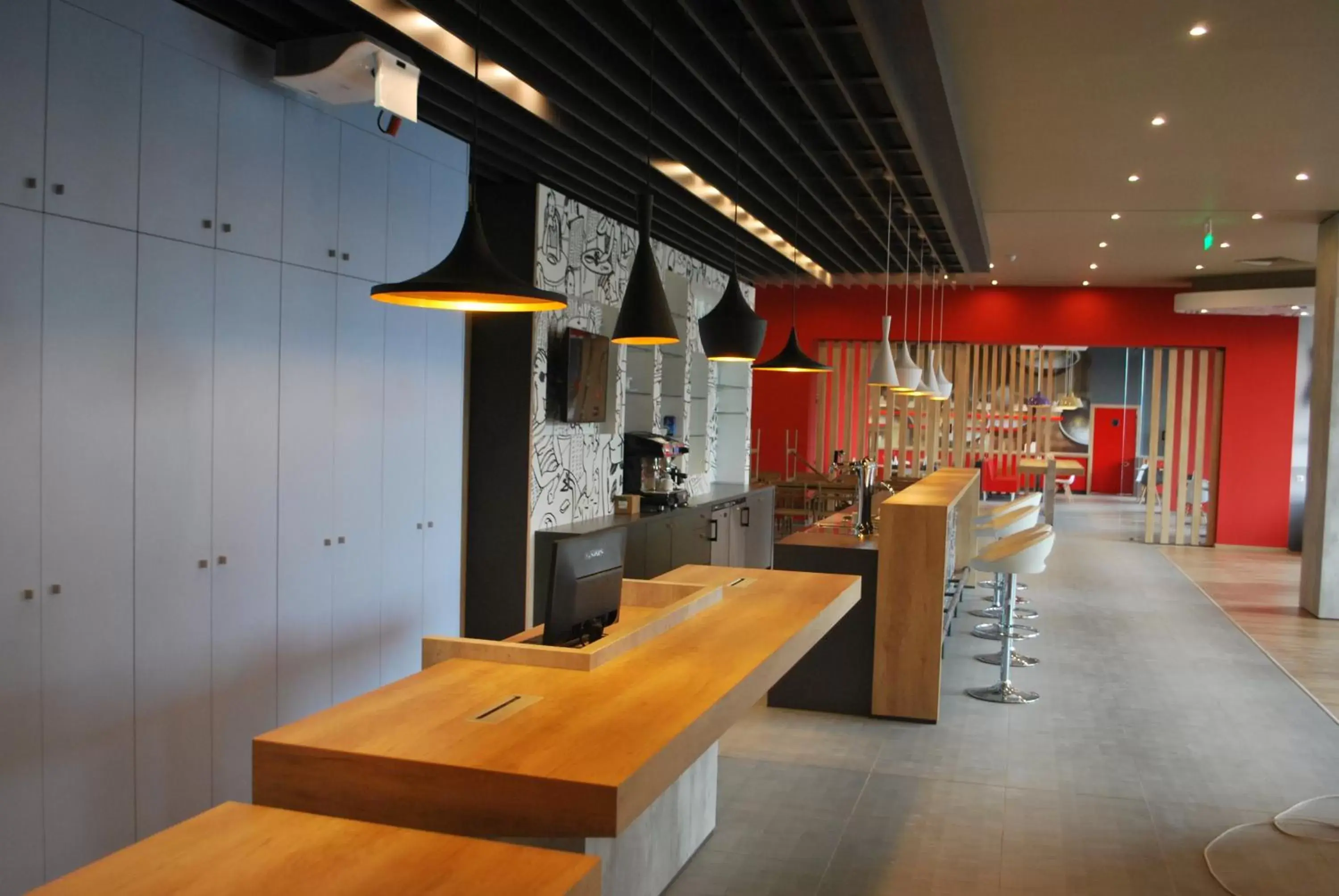 Lobby or reception, Kitchen/Kitchenette in Ibis Sofia Airport Hotel
