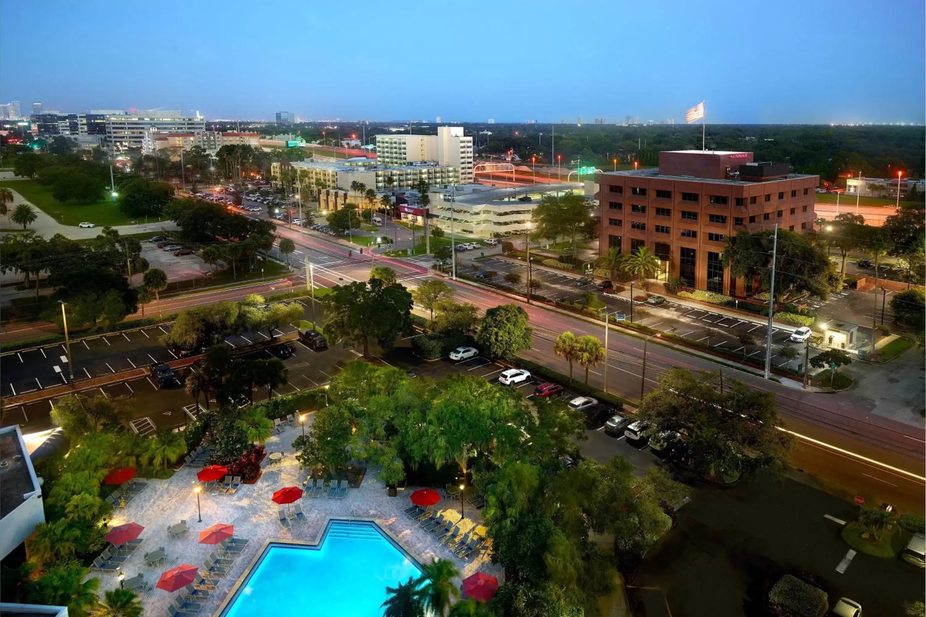 Swimming pool, Bird's-eye View in Marriott Tampa Westshore