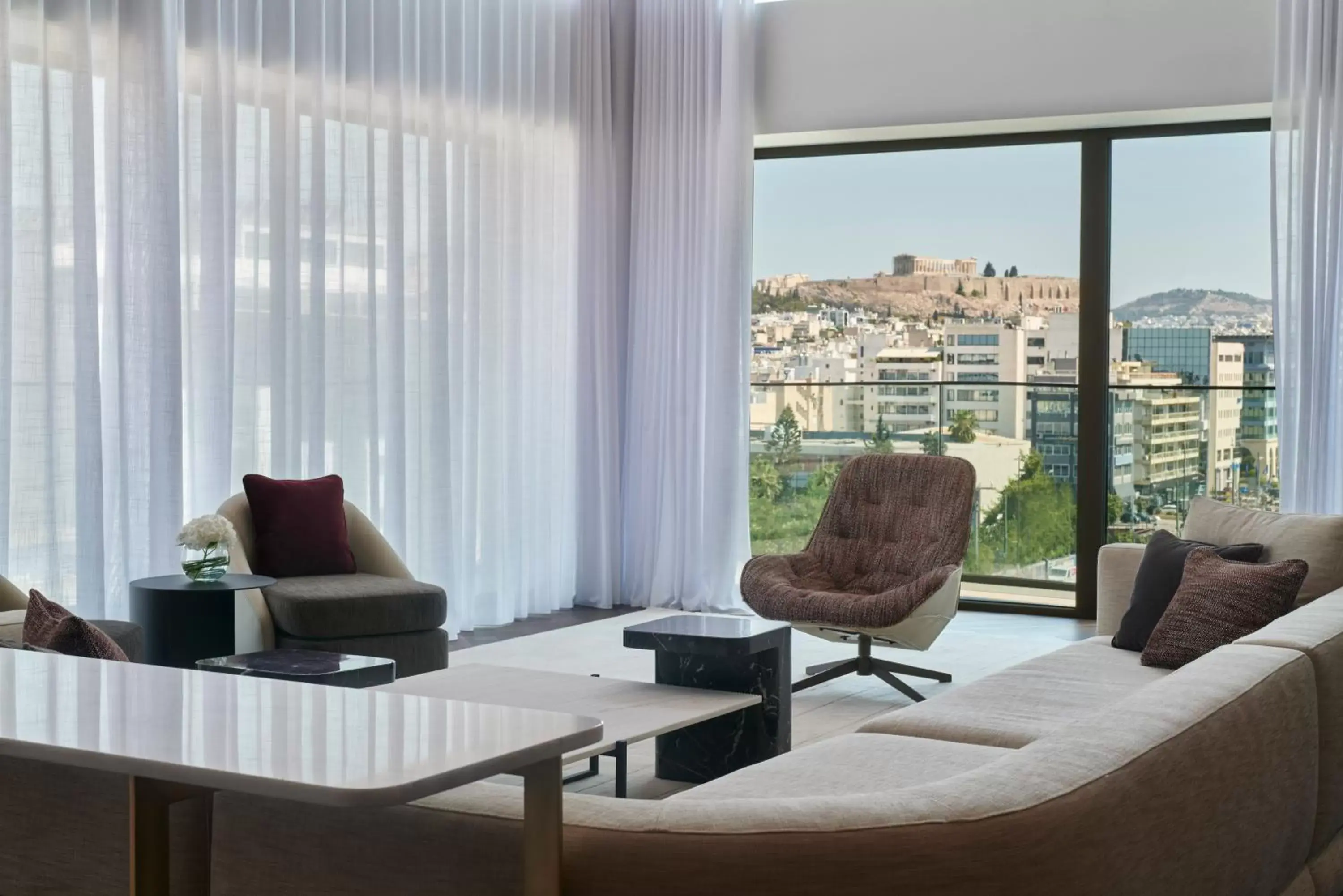 View (from property/room), Seating Area in Grand Hyatt Athens