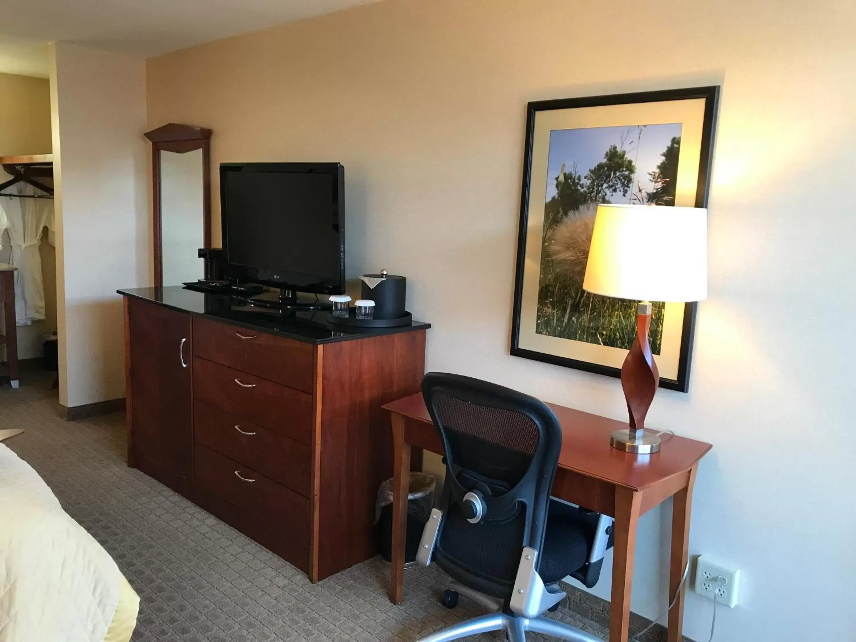 Bedroom, TV/Entertainment Center in Norfolk Country Inn and Suites